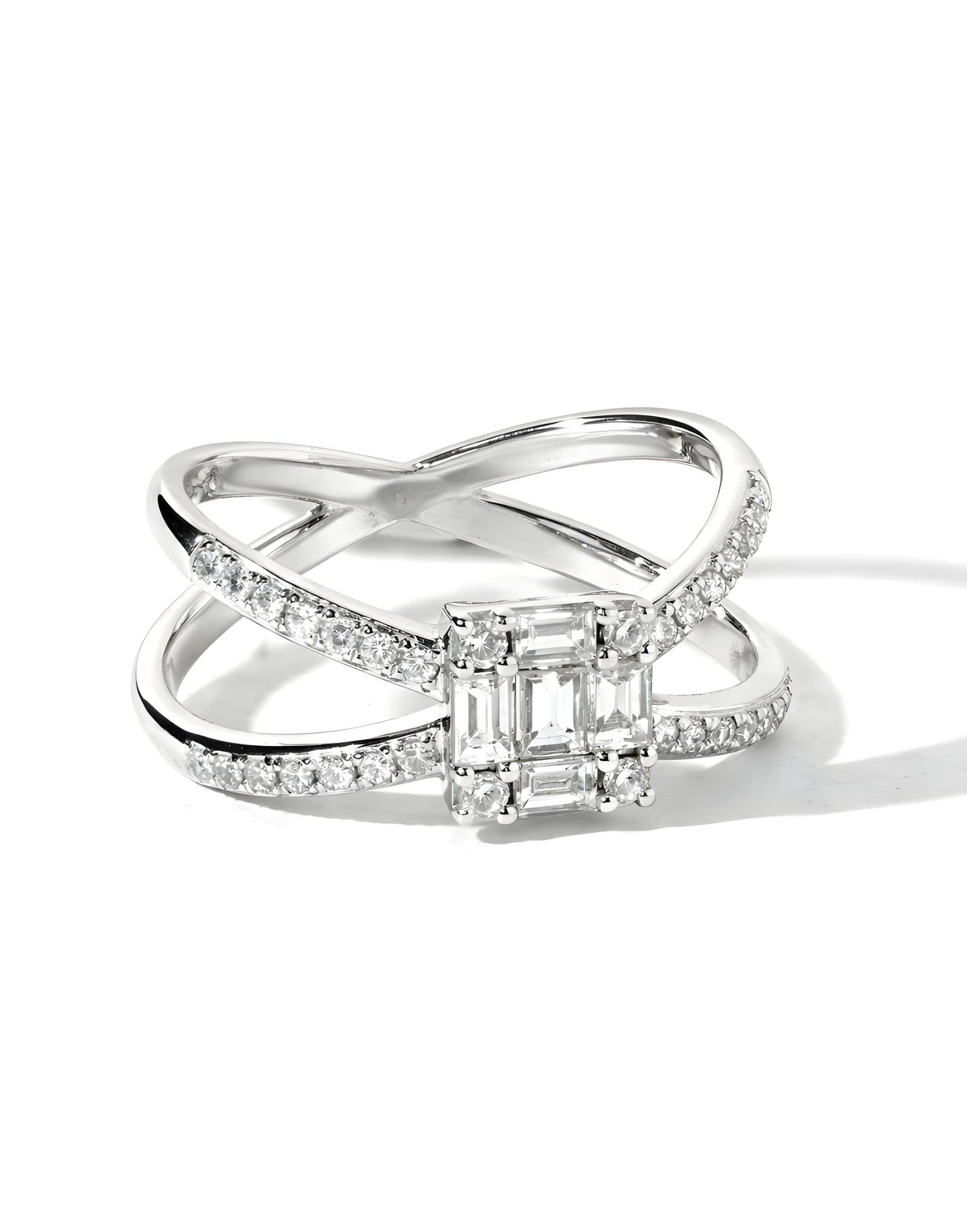 18K 0.61ct F Rengi Twin Baget Pırlanta Yüzük