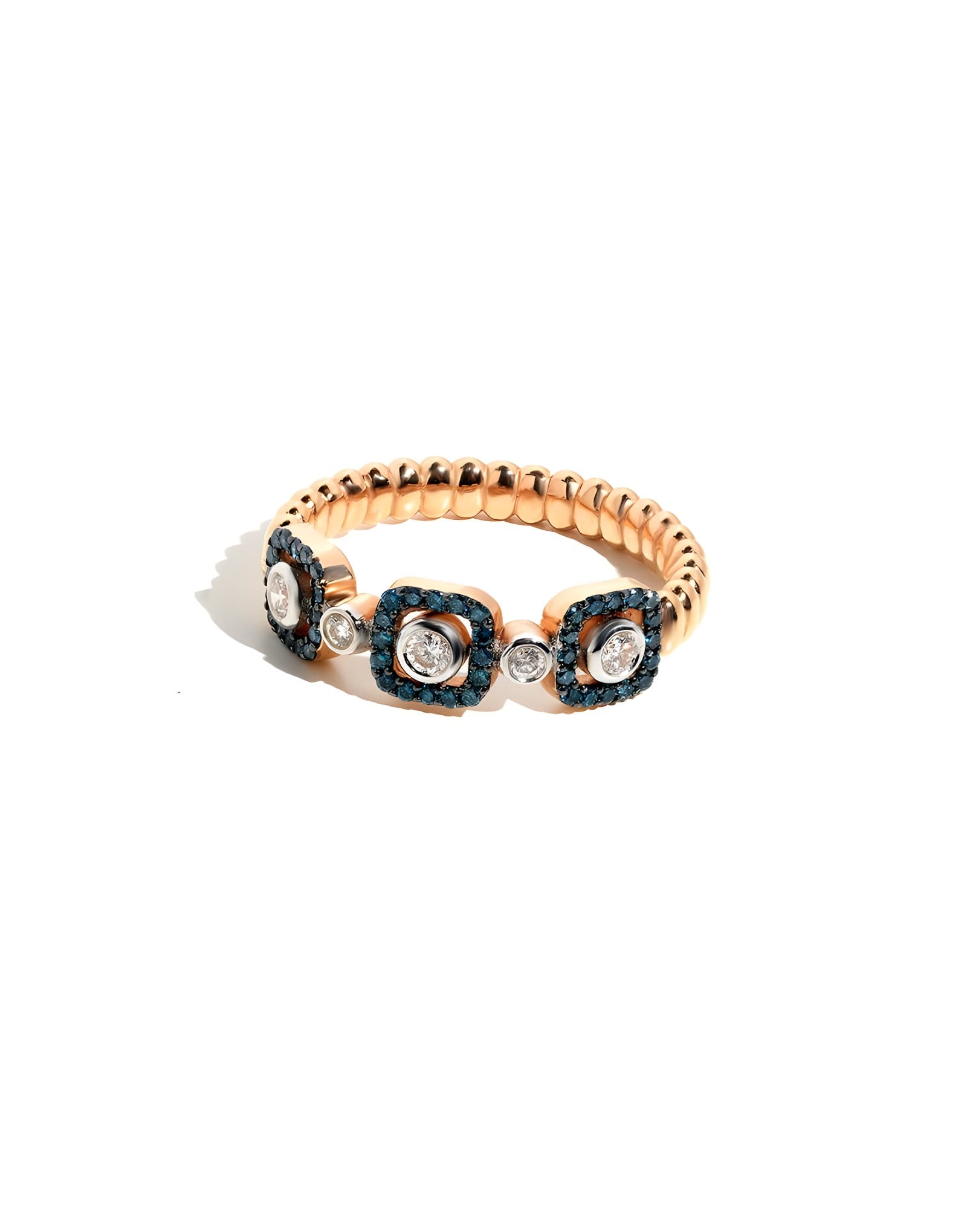0.45ct Mavi Pırlantalı Altın Yüzük