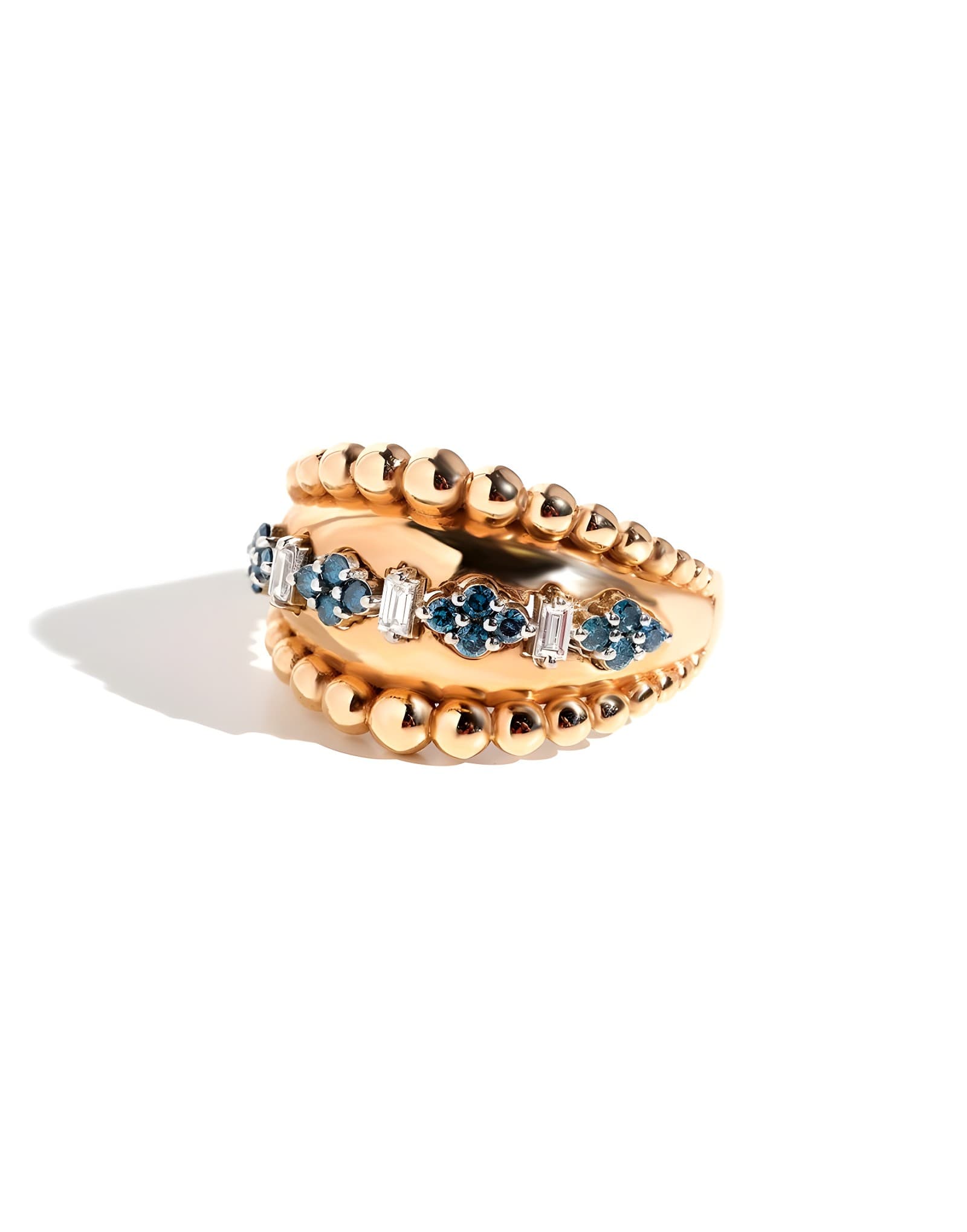 0.20ct Mavi Pırlantalı Altın Stil Yüzük