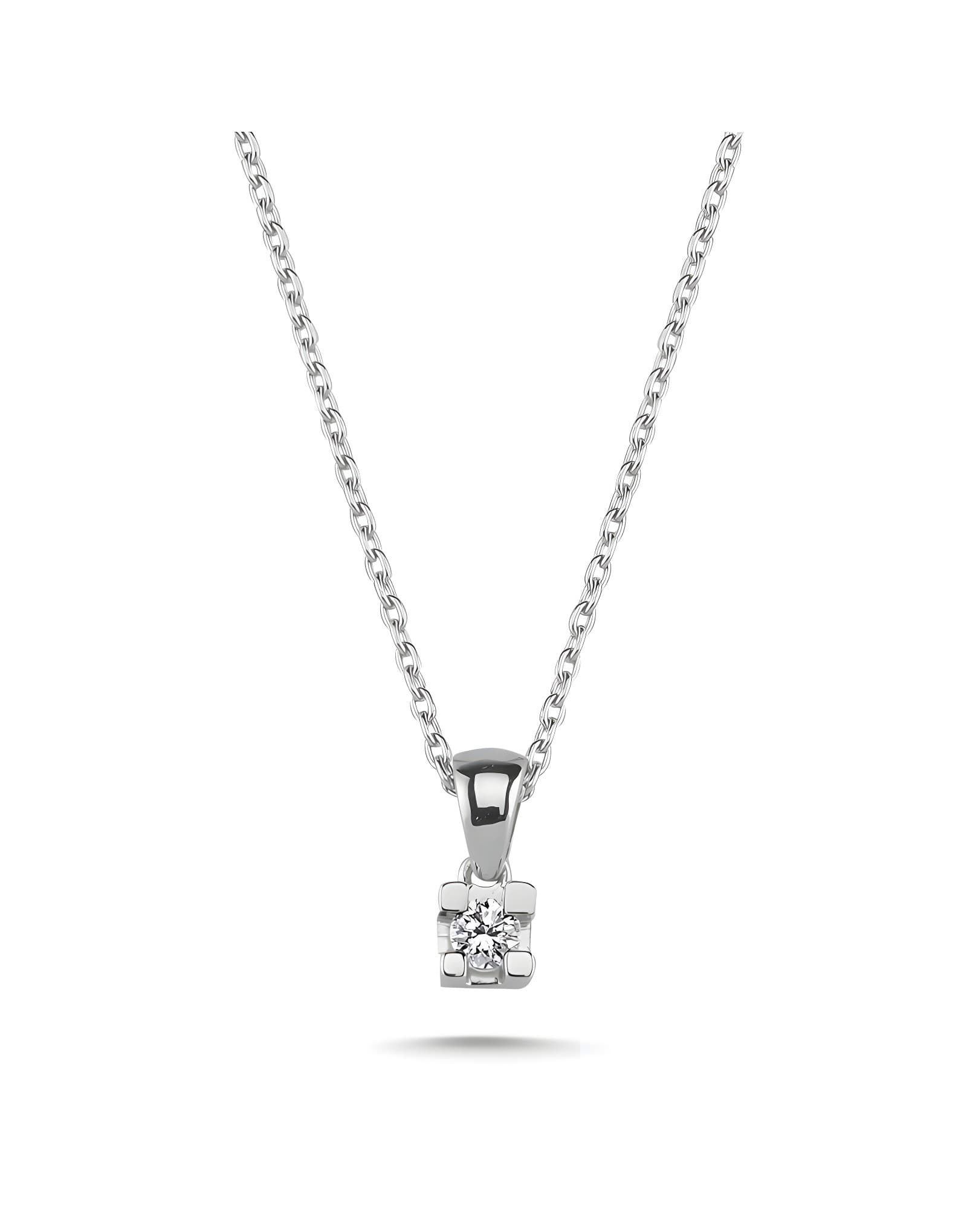 HRD F Rengi 0.19ct Pırlanta Tektaş Kolye