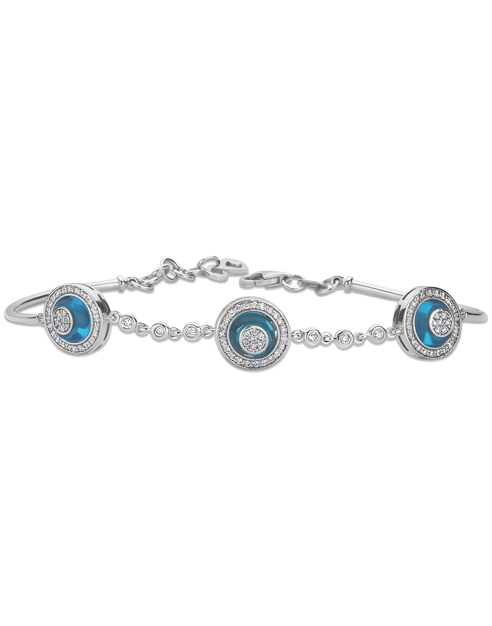 0.57ct Pırlanta Üçlü Cam Göz Bileklik