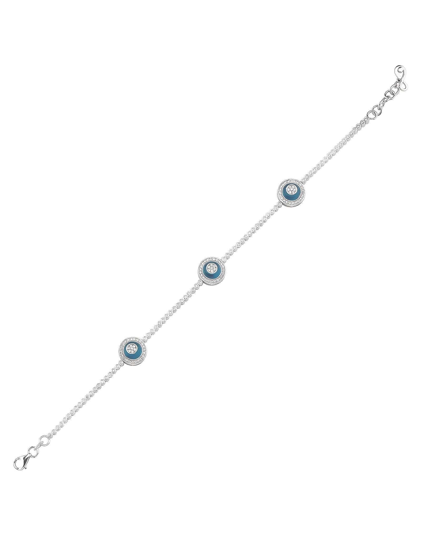 0.95ct Su Yolu Cam Göz Pırlanta Bileklik