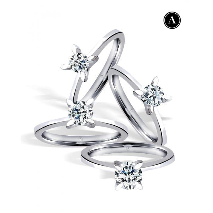0.18ct F renk VS Pırlanta Altın Tektaş Yüzük — 3. görünüm