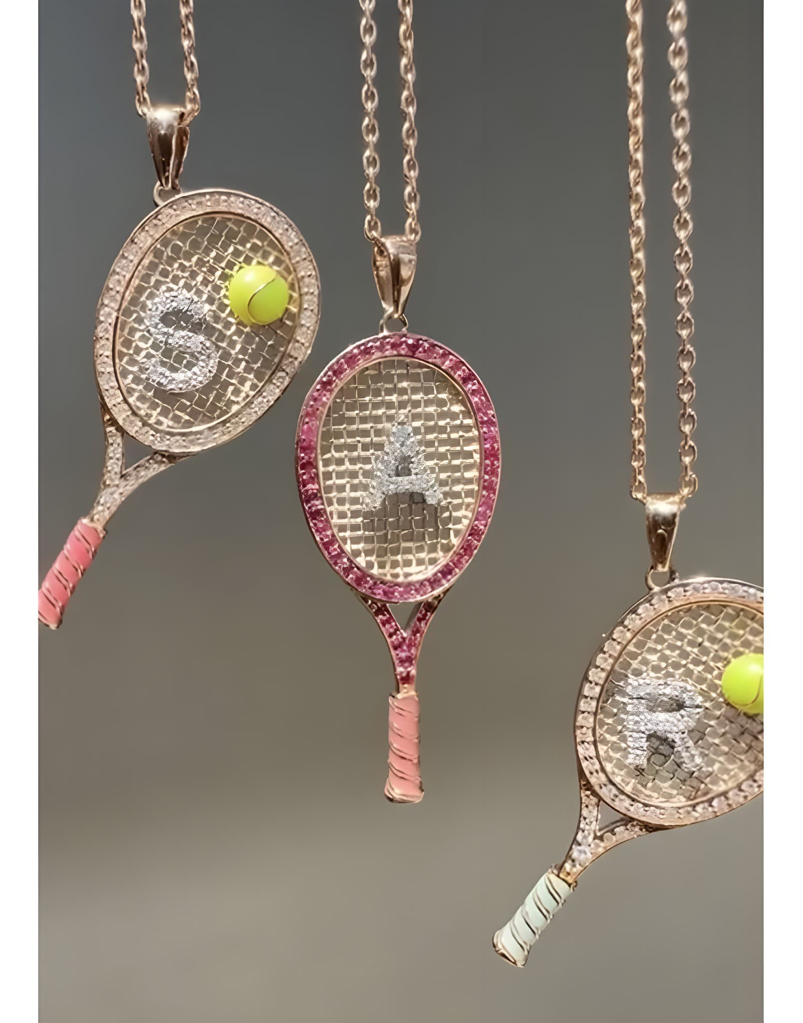 Arte Raket Pırlanta Harfli Kolye (Pembe) — 2. görünüm