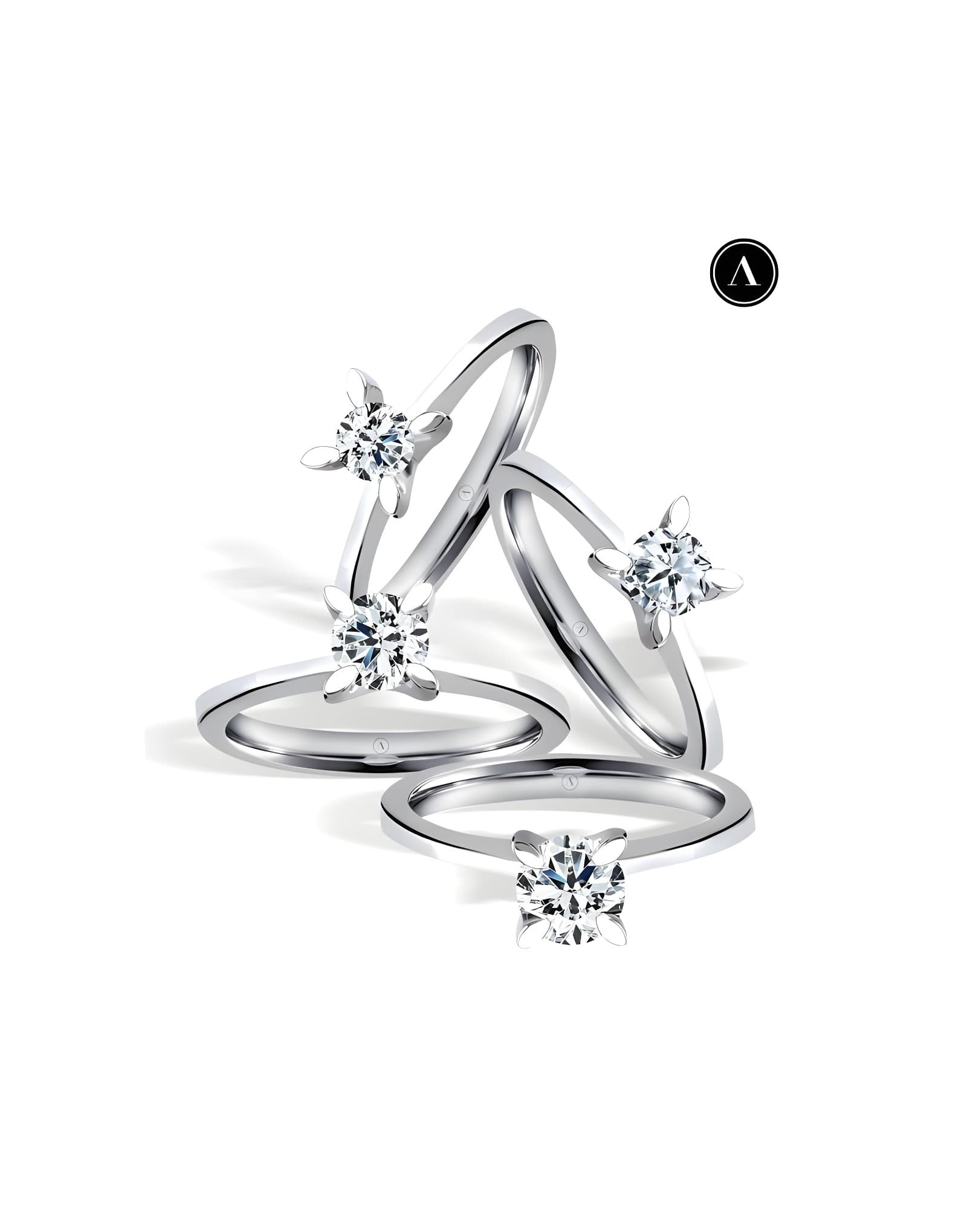 0.18ct F renk VS Pırlanta Altın Tektaş Yüzük — 2. görünüm