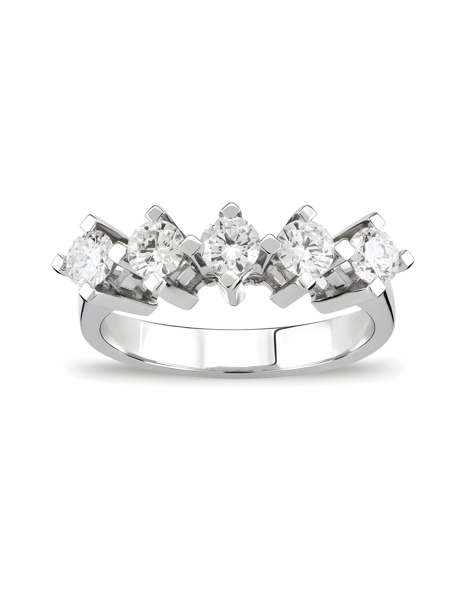 HRD F Rengi 1.55ct Pırlanta Beştaş Yüzük