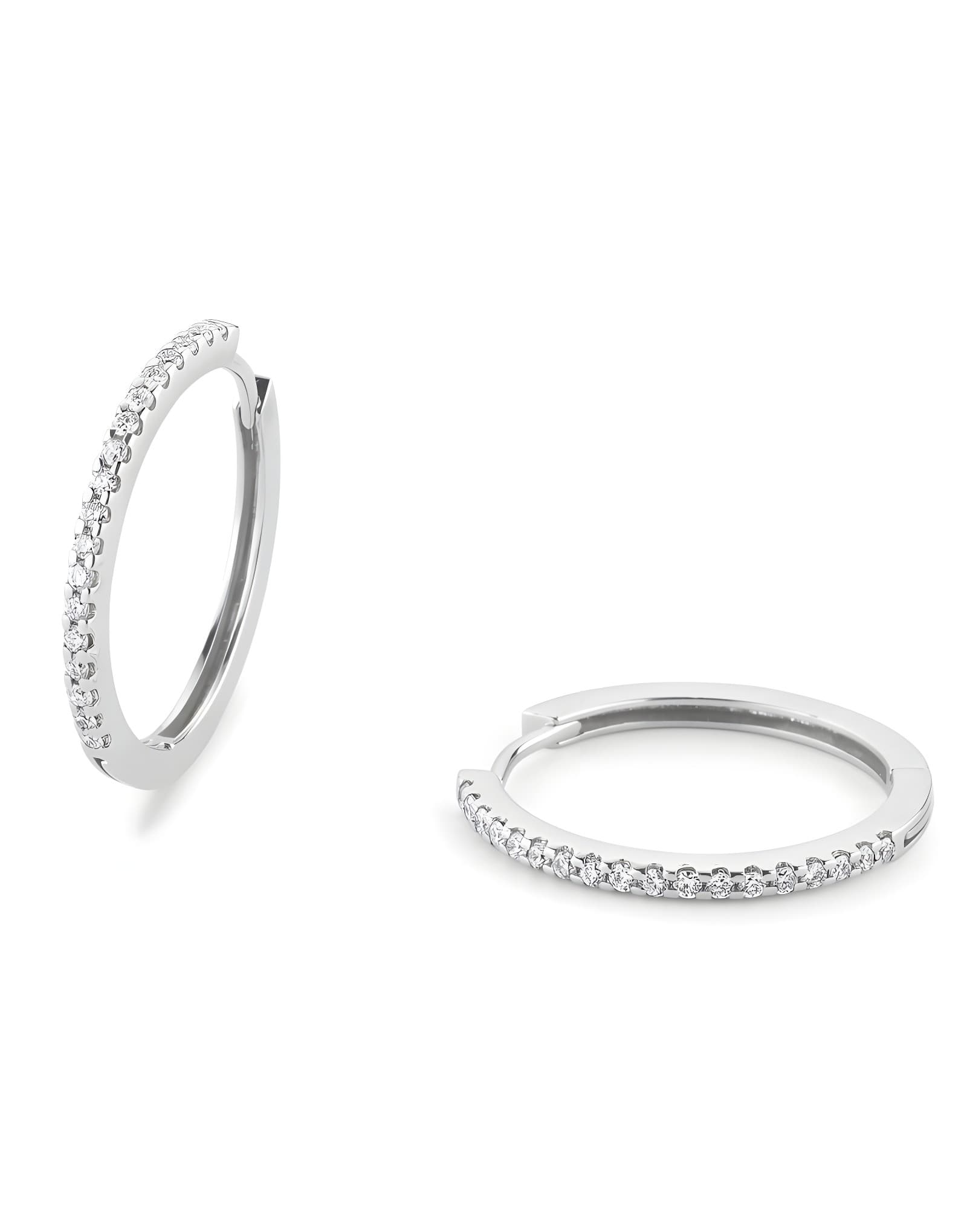 Beyaz Altın 0.27ct Pırlanta Halka Küpe