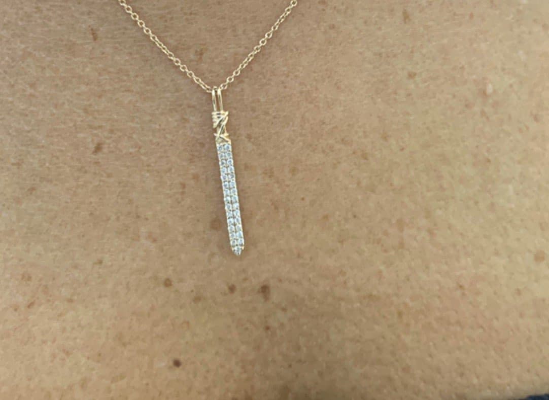 0.16ct Pırlantalı Çubuk Kolye — 3. görünüm
