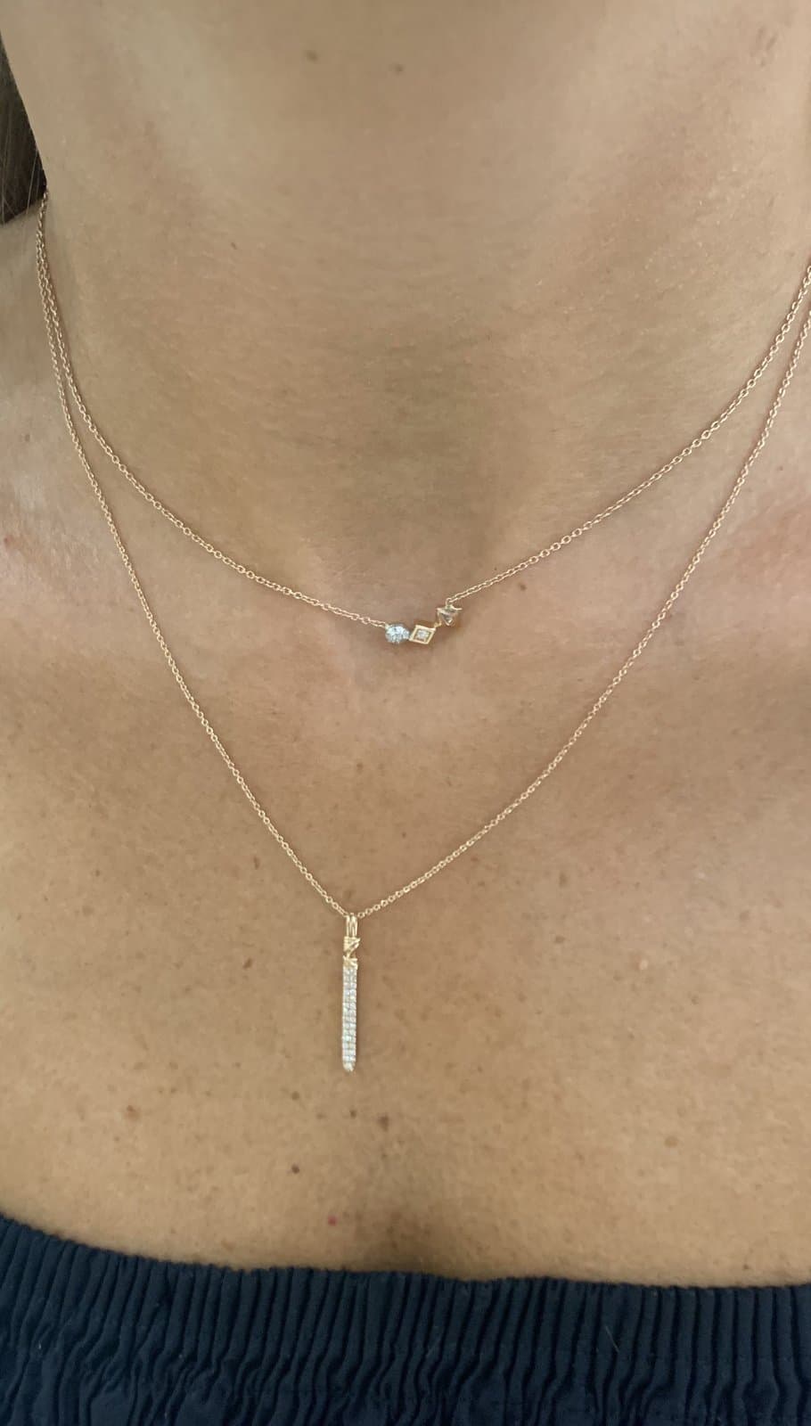 0.16ct Pırlantalı Çubuk Kolye — 4. görünüm