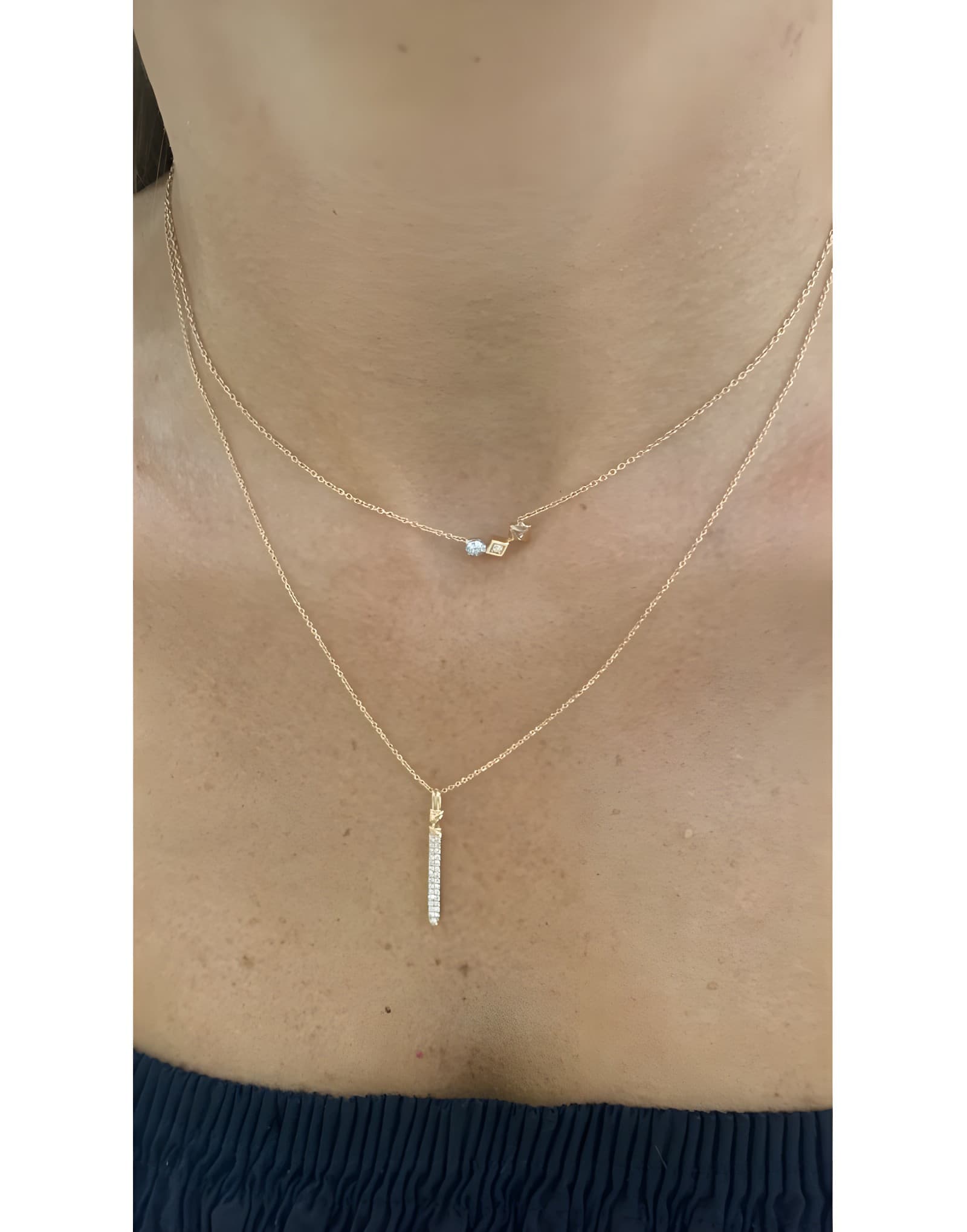 0.16ct Pırlantalı Çubuk Kolye — 2. görünüm