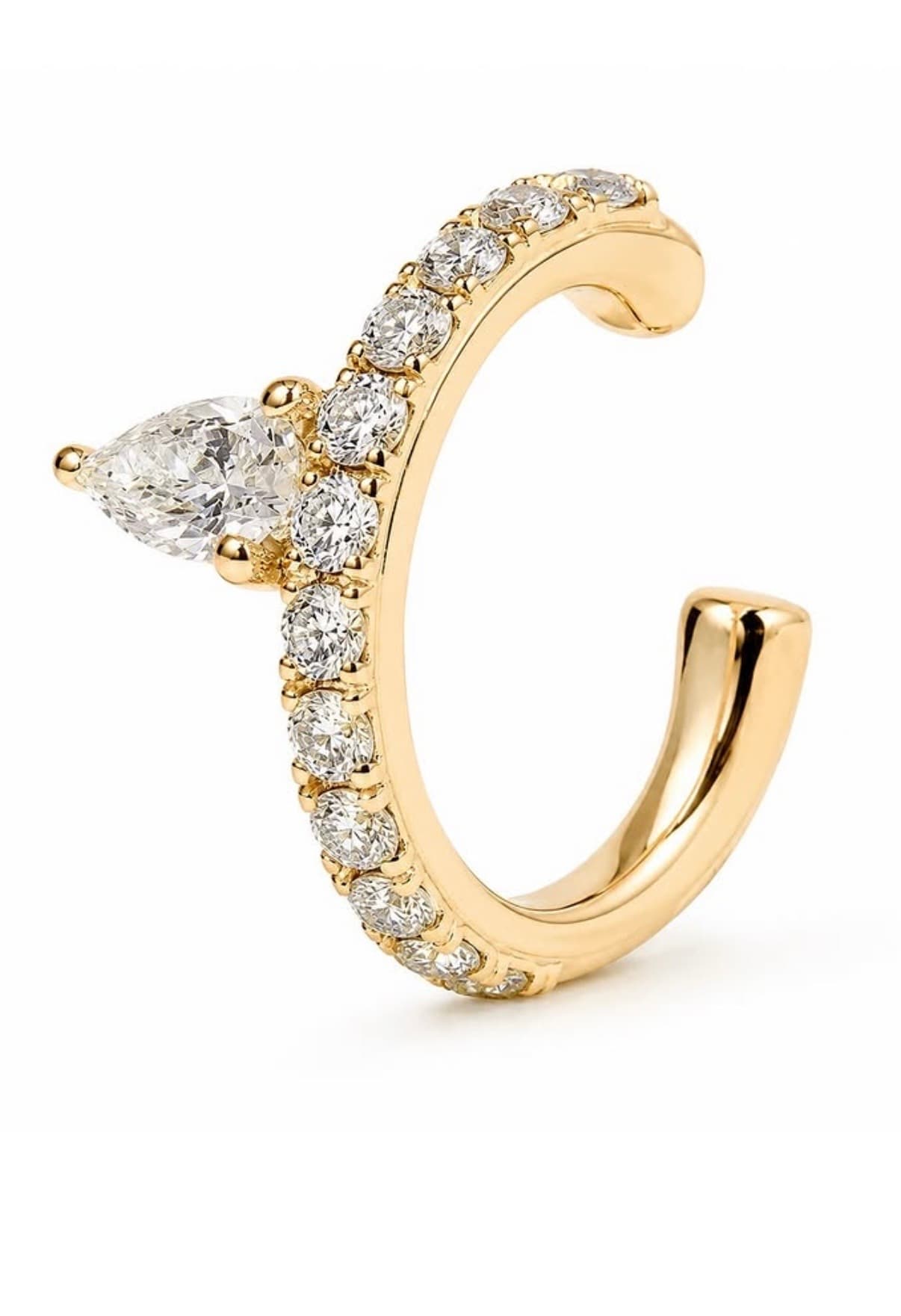 Ear Cuff Damla Kesim Pırlantalı