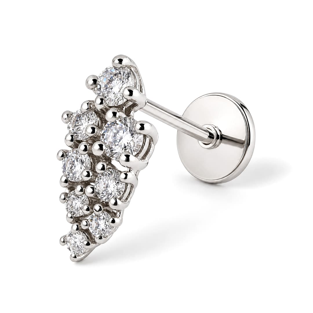 0.37ct F vs Pırlantalı Altın Tek Küpe Piercing
