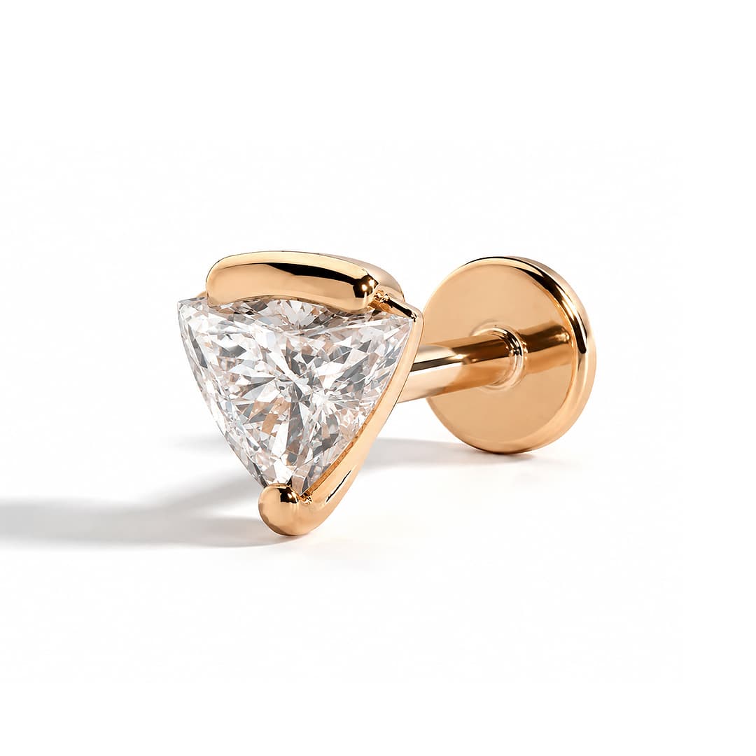 Triangle Pırlanta Piercing Altın