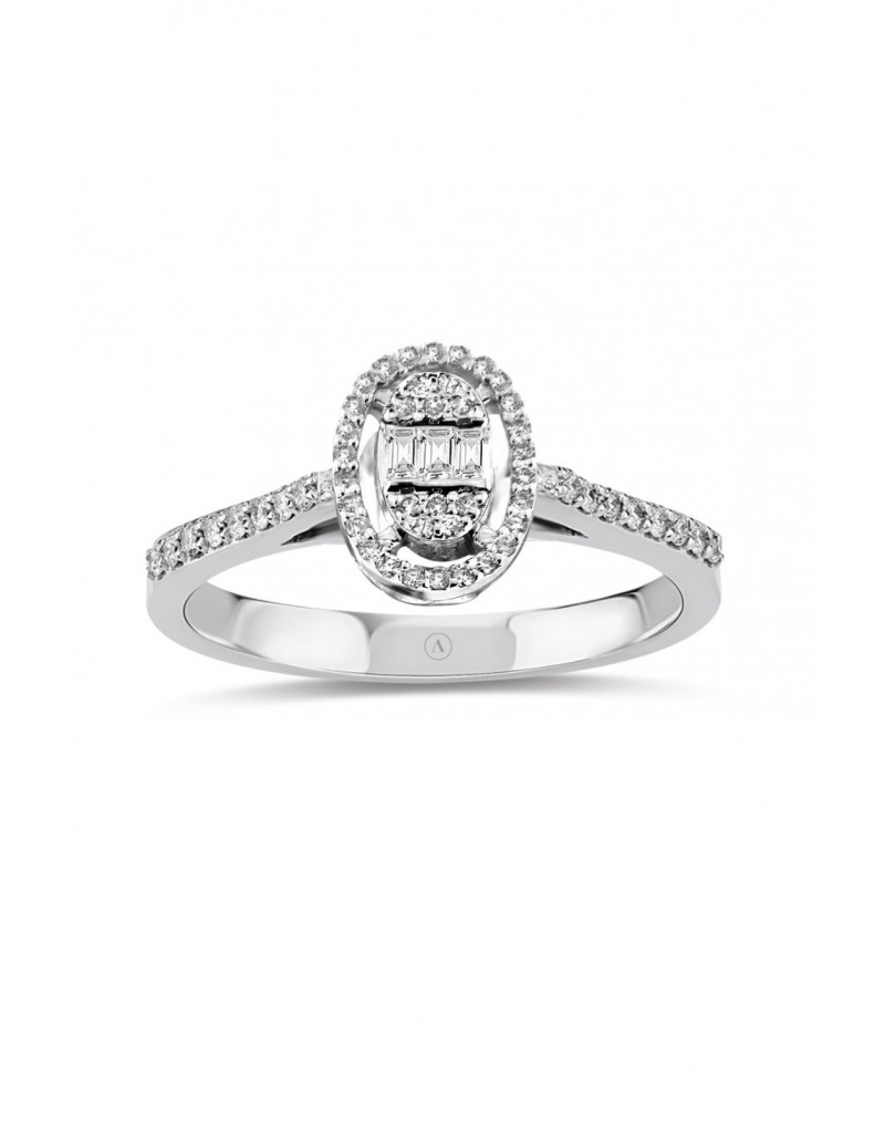 0.50ct Oval Baguette Diamond Ring