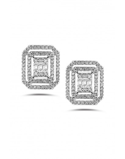 0.85ct Foran Baguette Diamond Earrings