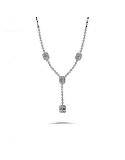 2.21ct Baguette Diamond Necklace