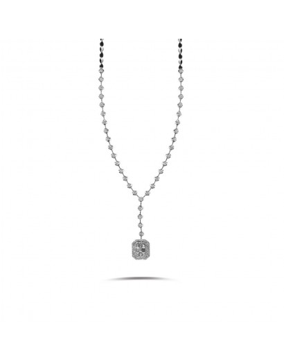 1.15ct F Color Baguette Diamond Necklace