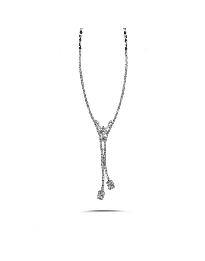 2.00ct V Model Baguette Diamond Necklace