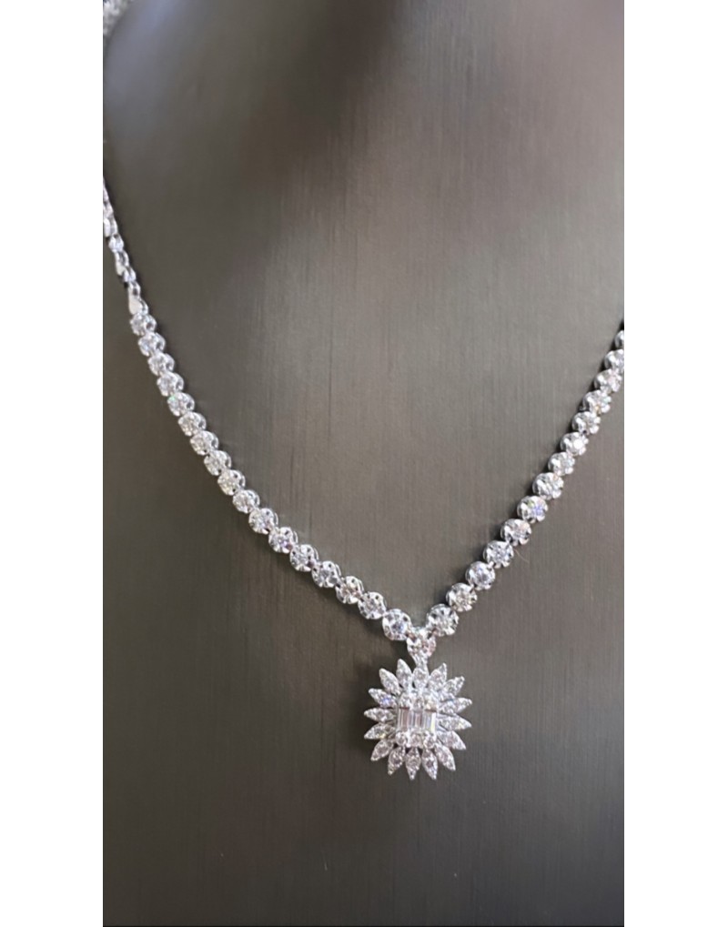 1.52ct Baguette Diamond Necklace
