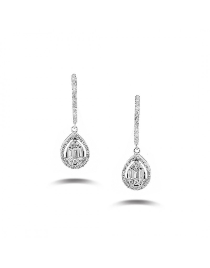 0.55ct F Rengi Baget Pırlanta Küpe 0.55ct F Rengi Baget Pırlanta Küpe