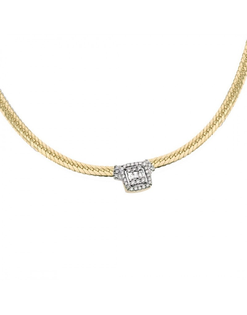 0.40ct F Rengi Baget Pırlanta Choker 0.40ct F Rengi Baget Pırlanta Choker