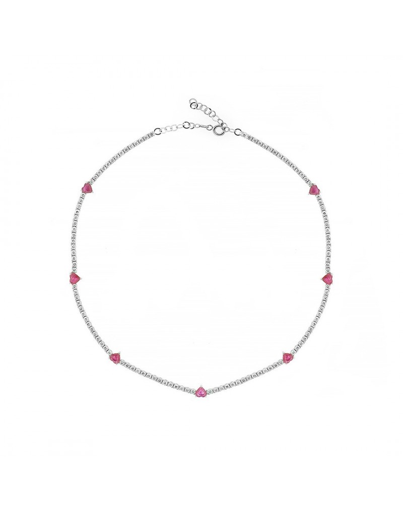 3.00ct Pırlanta ve kalp Kesim Yakut Choker 3.00ct Pırlanta ve kalp Kesim Yakut Choker