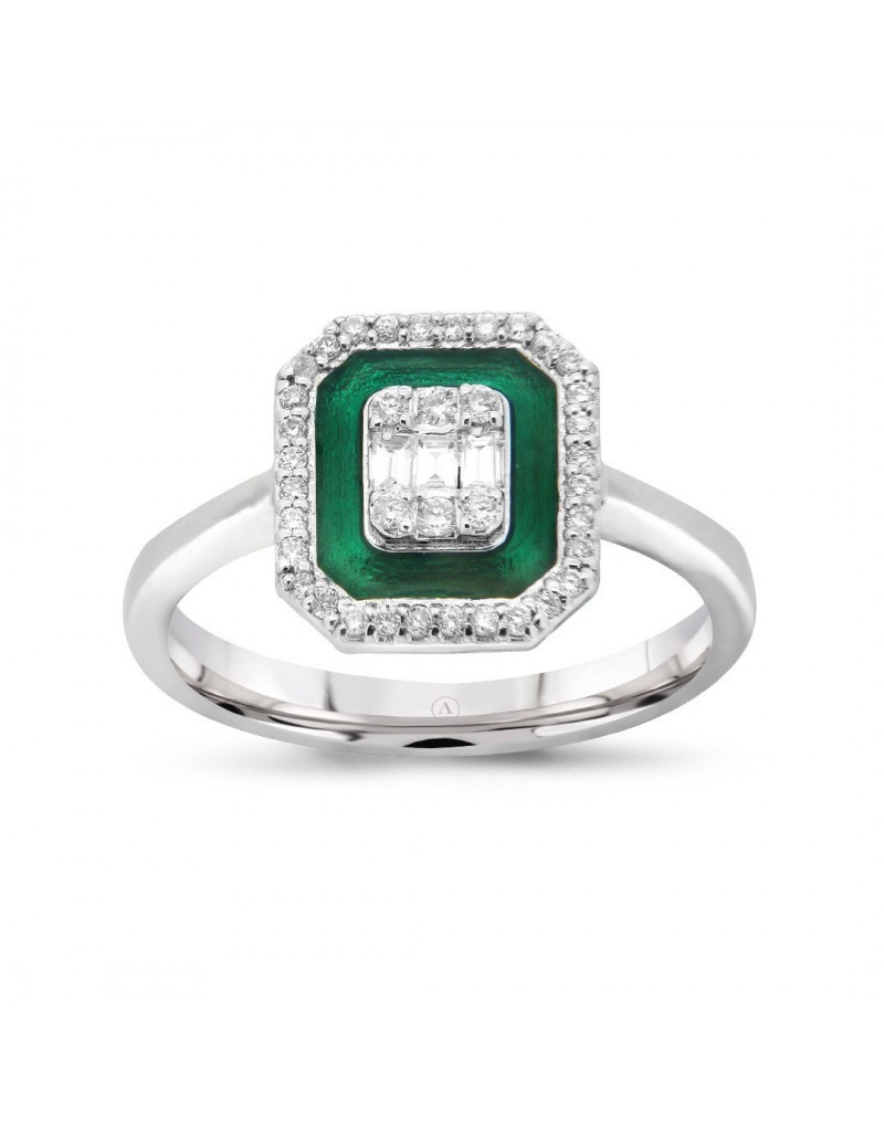 0 19ct Baget Pirlanta Mineli Yuzuk