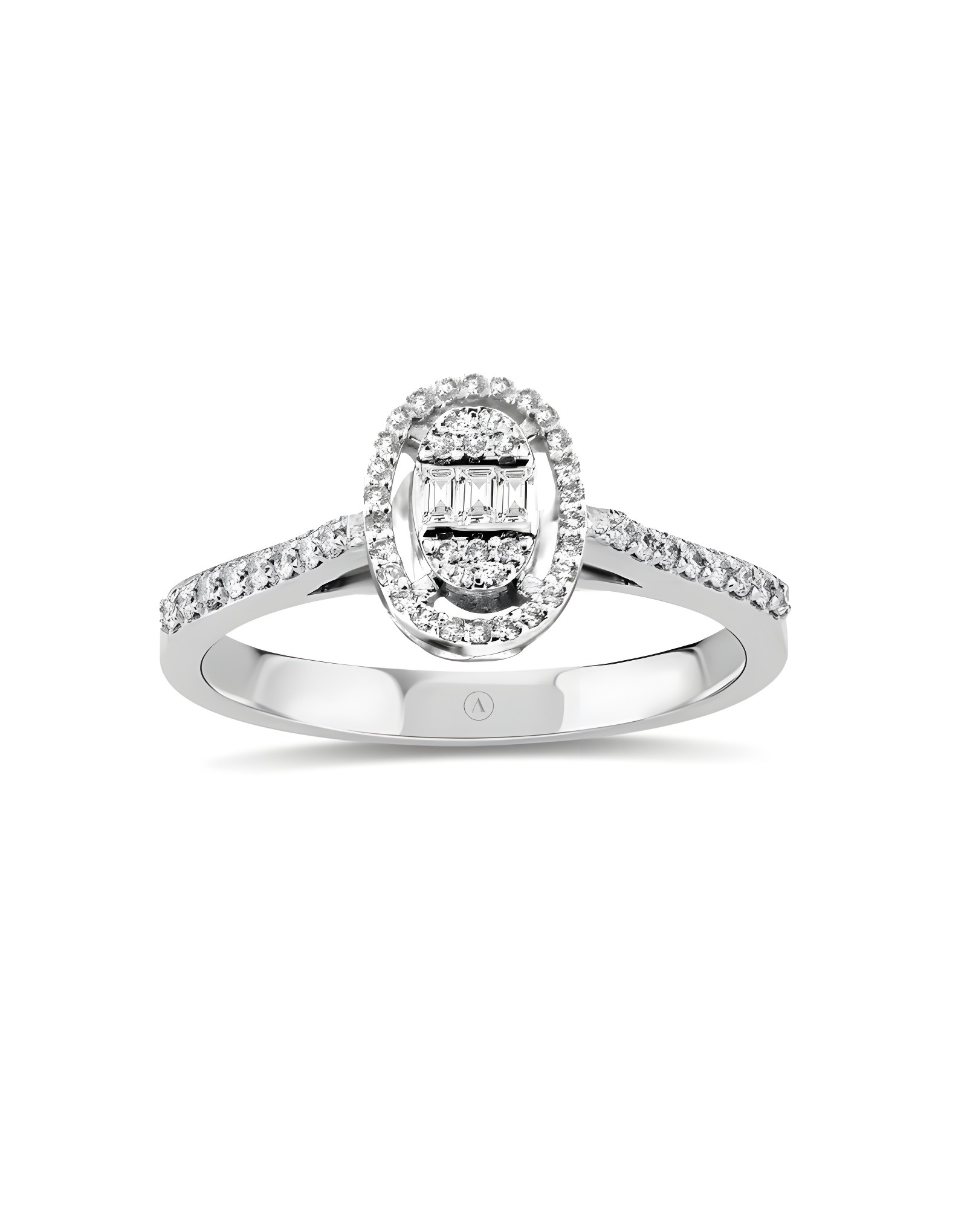 0.50ct Oval Baget Pırlanta Yüzük