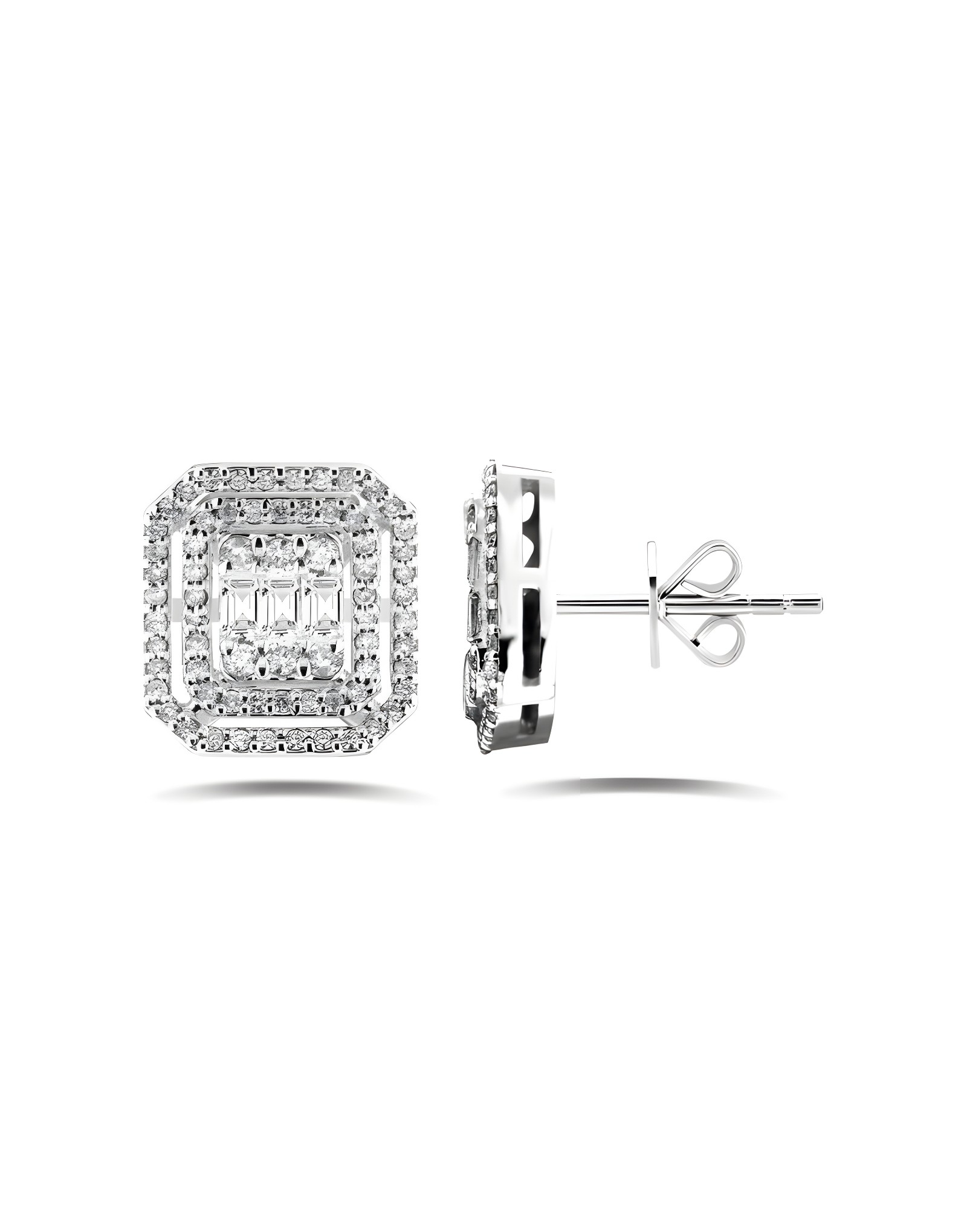 0.46ct Baget Pırlanta Küpe
