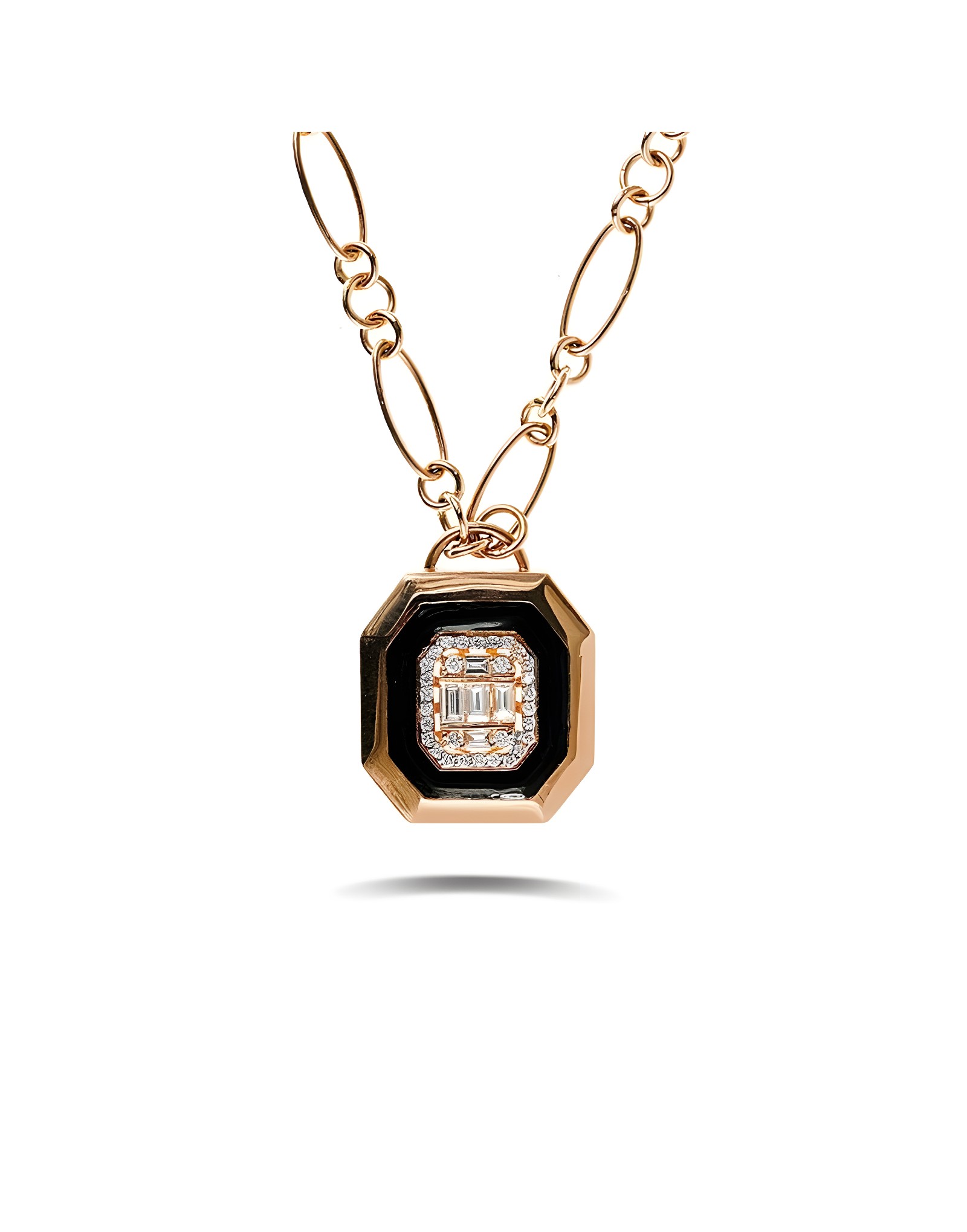 0.50ct Baget Pırlantalı Örme Zincir