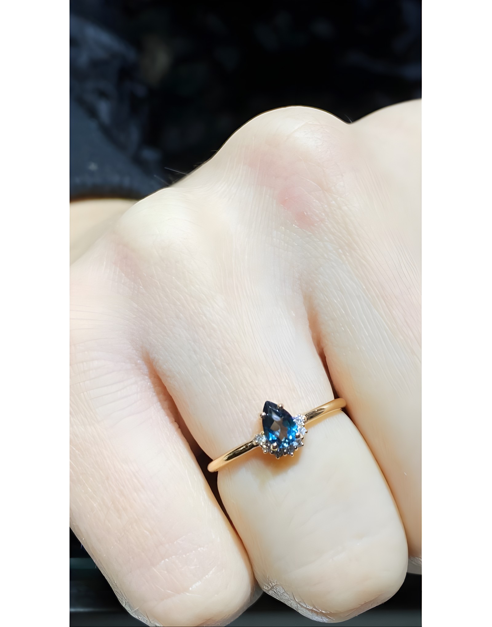 Taç Pırlantalı Safir Rose Yüzük