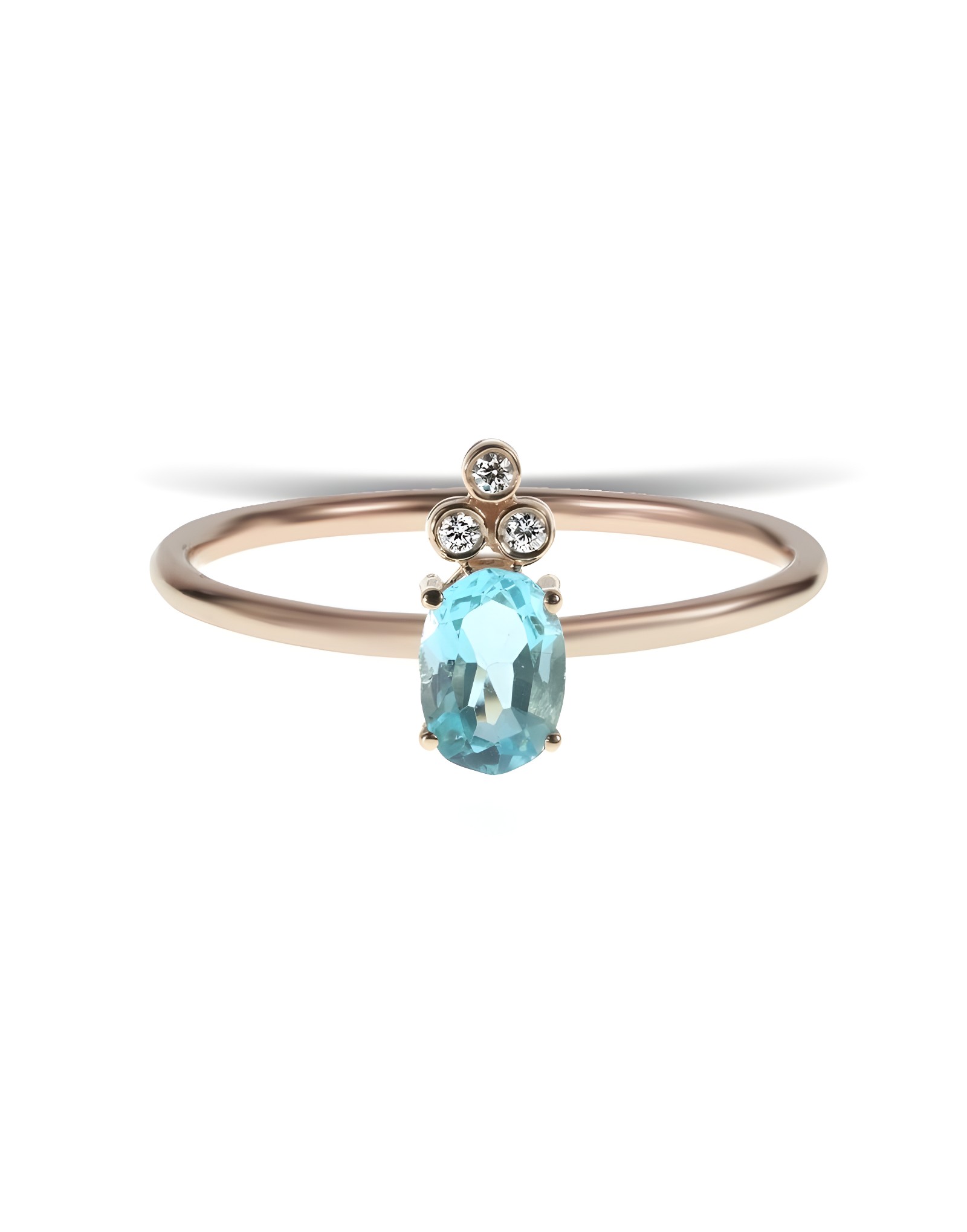 Sky Blue Topaz Pırlantalı Yüzük