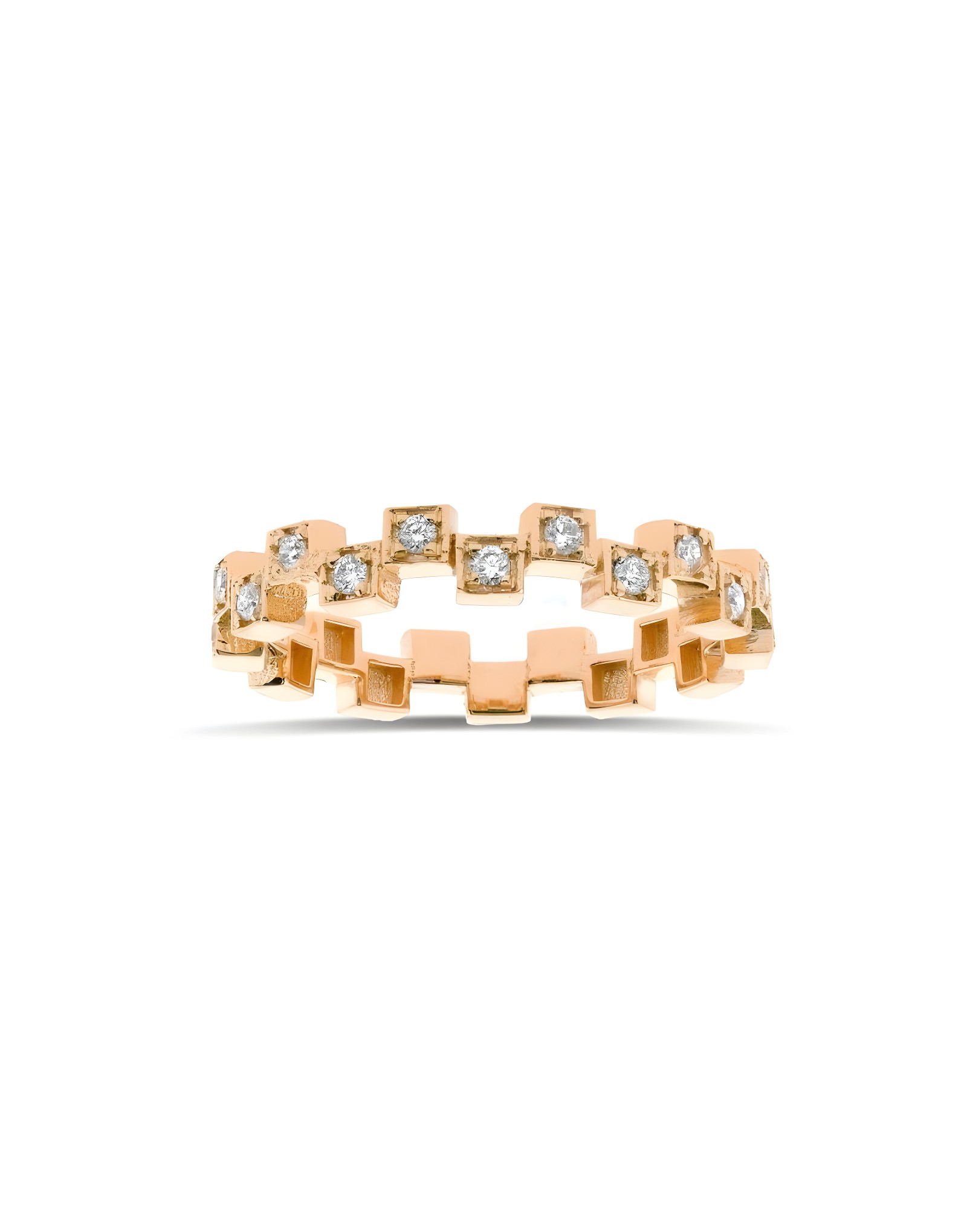 0.18ct Fvs Pırlanta Kareli Günlük Stil Yüzük