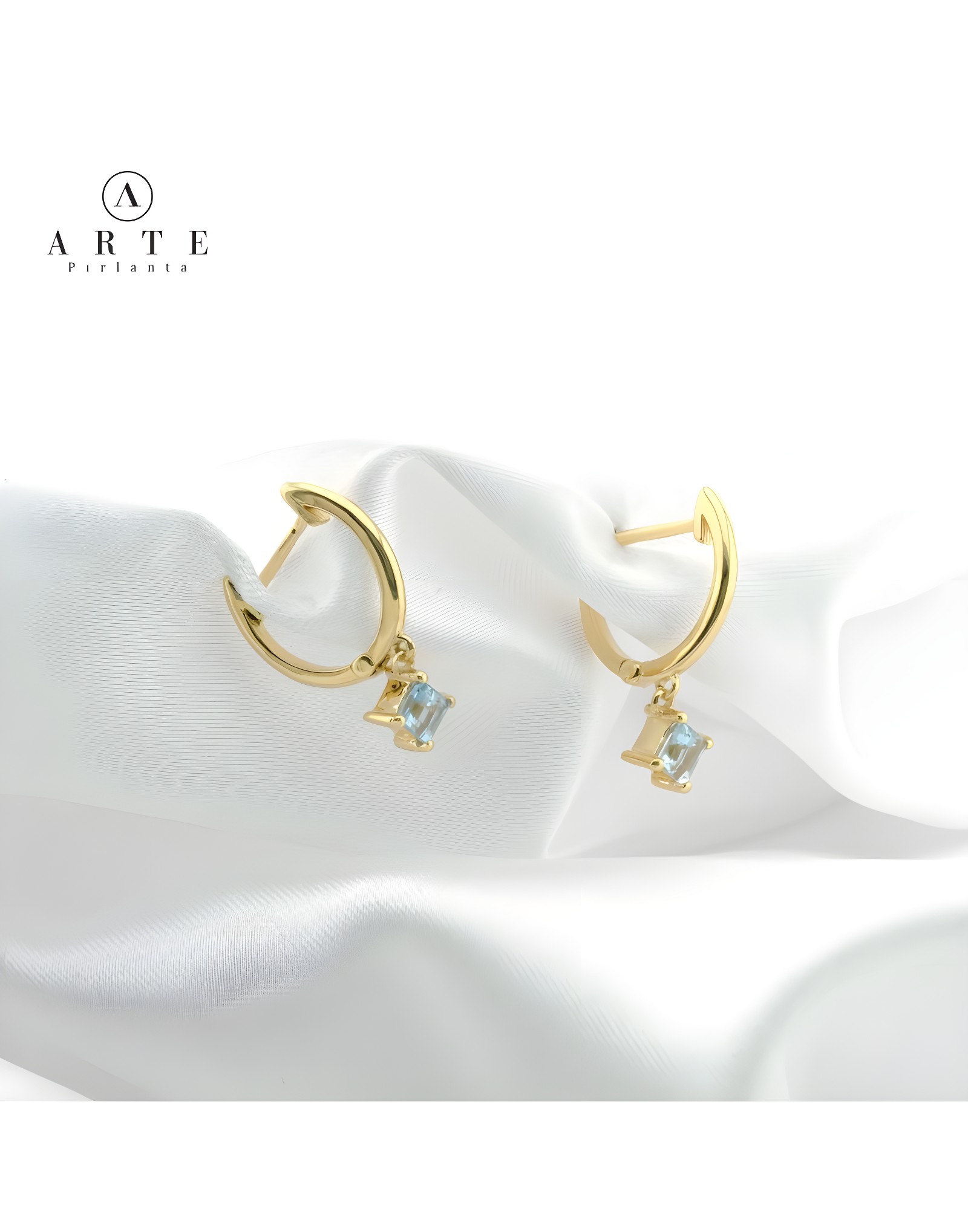 Günlük Stil Topaz Halka Küpe