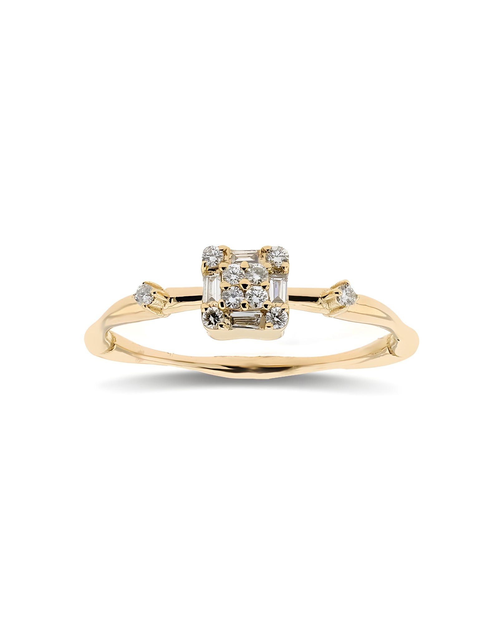 Baget Pırlanta 0.15ct Günlük Stil Yüzük