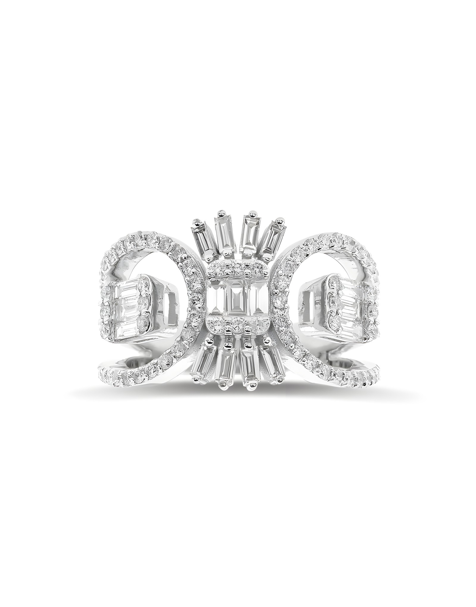 Crown 1.10ct Baget Pırlanta Yüzük