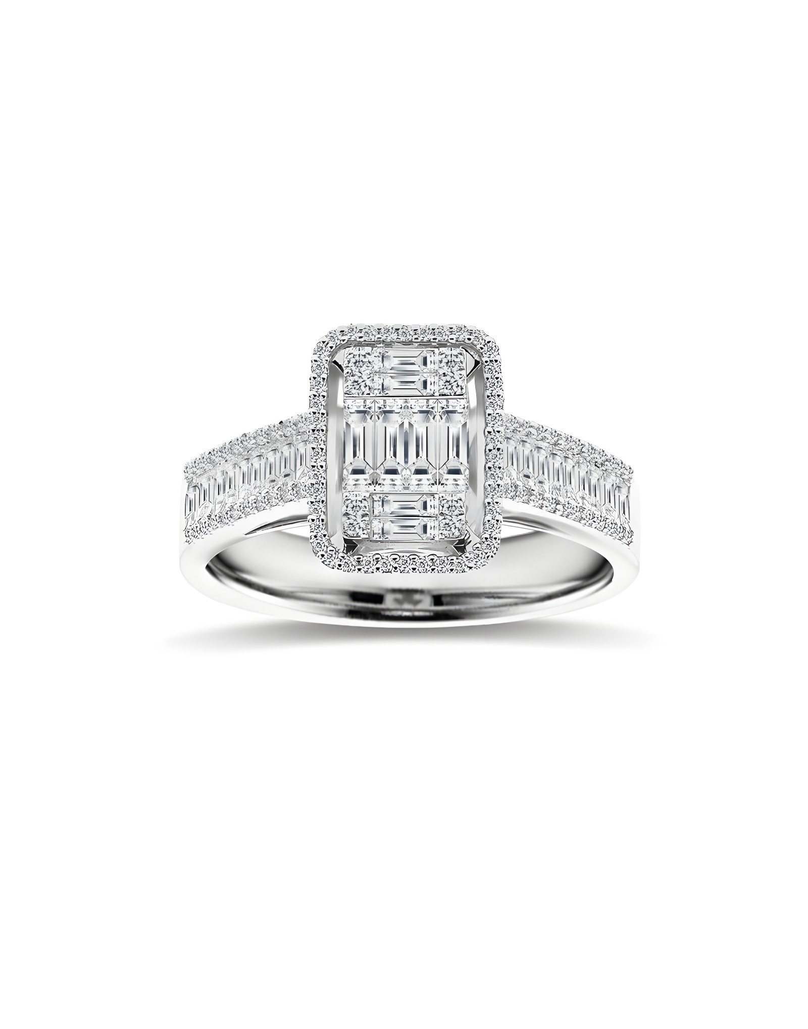 0.65ct F Rengi Baget Pırlanta Yüzük