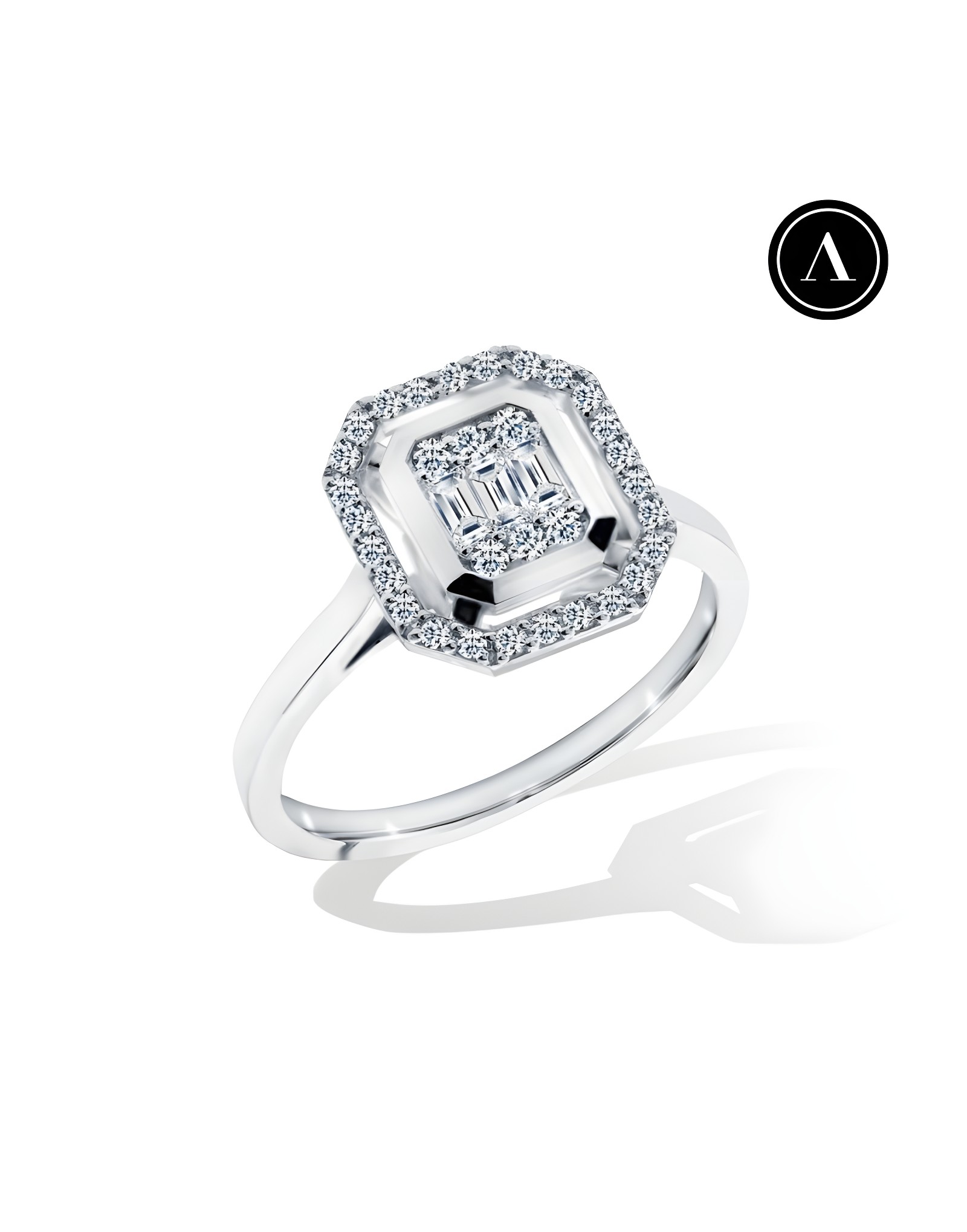 0.45ct F Rengi Baget Pırlanta Yüzük