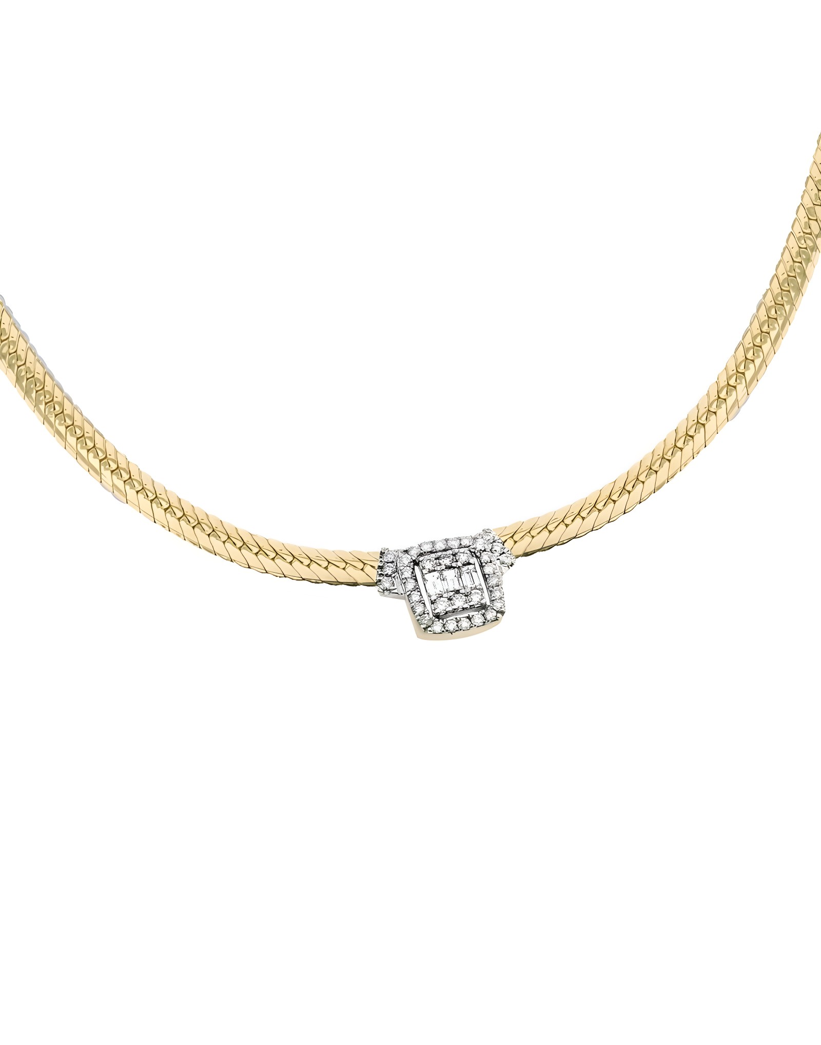 0.40ct F Rengi Baget Pırlanta Choker