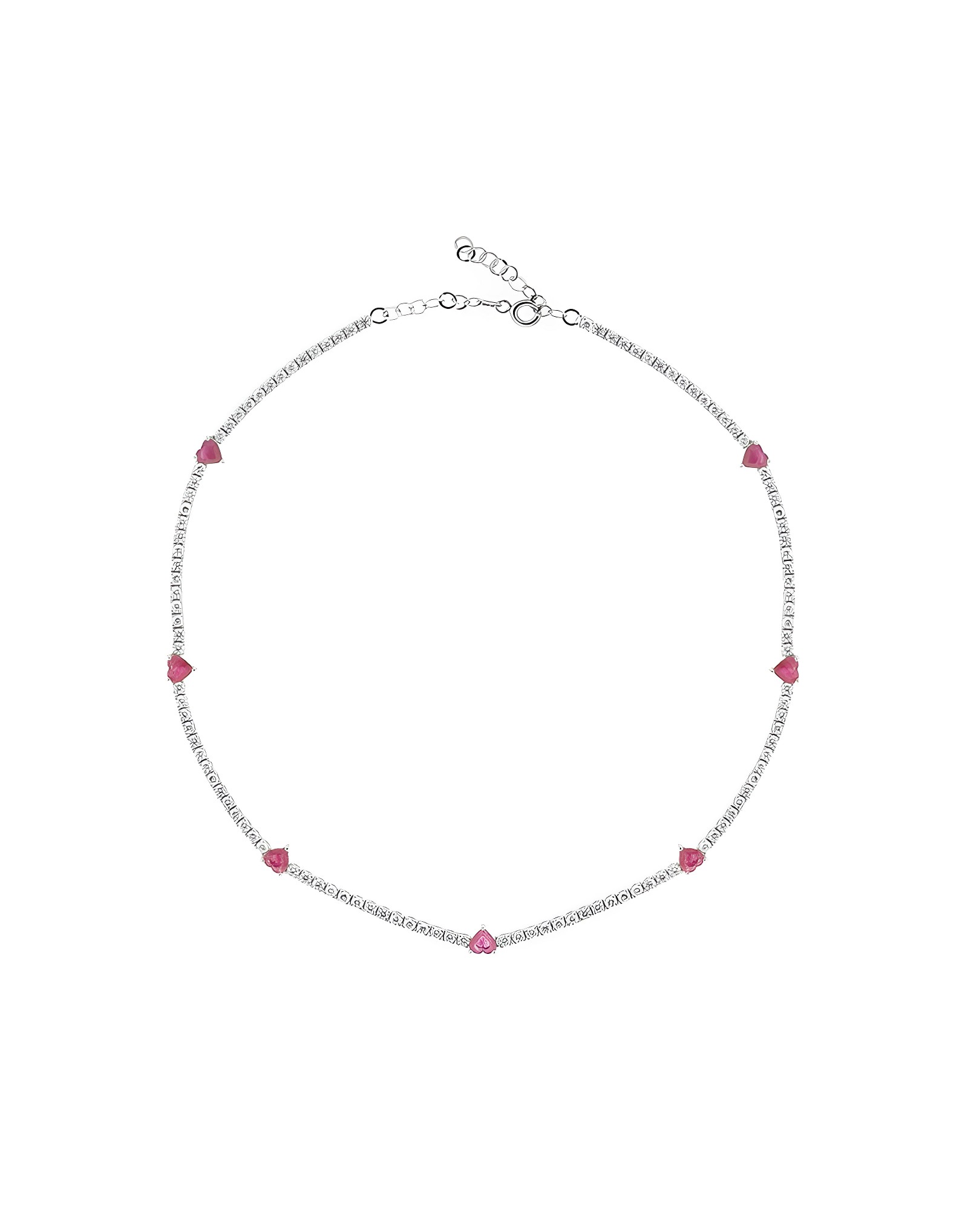 3.00ct Pırlanta ve kalp Kesim Yakut Choker