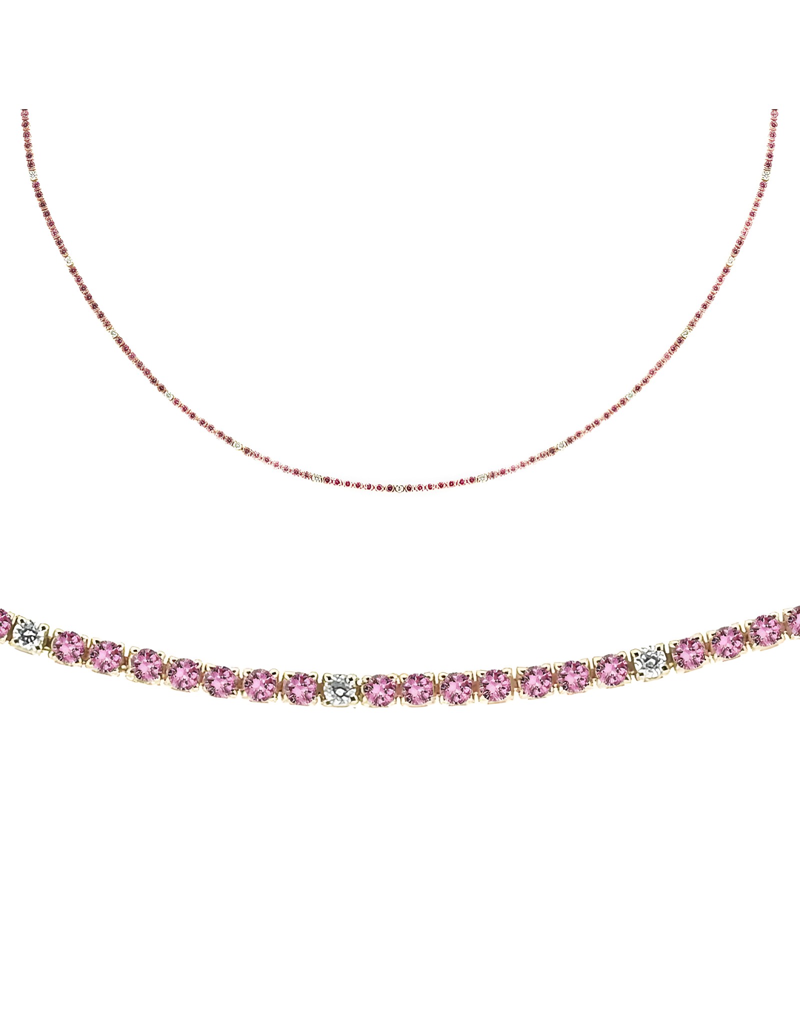 Pink Safir ve Pırlantalı Choker
