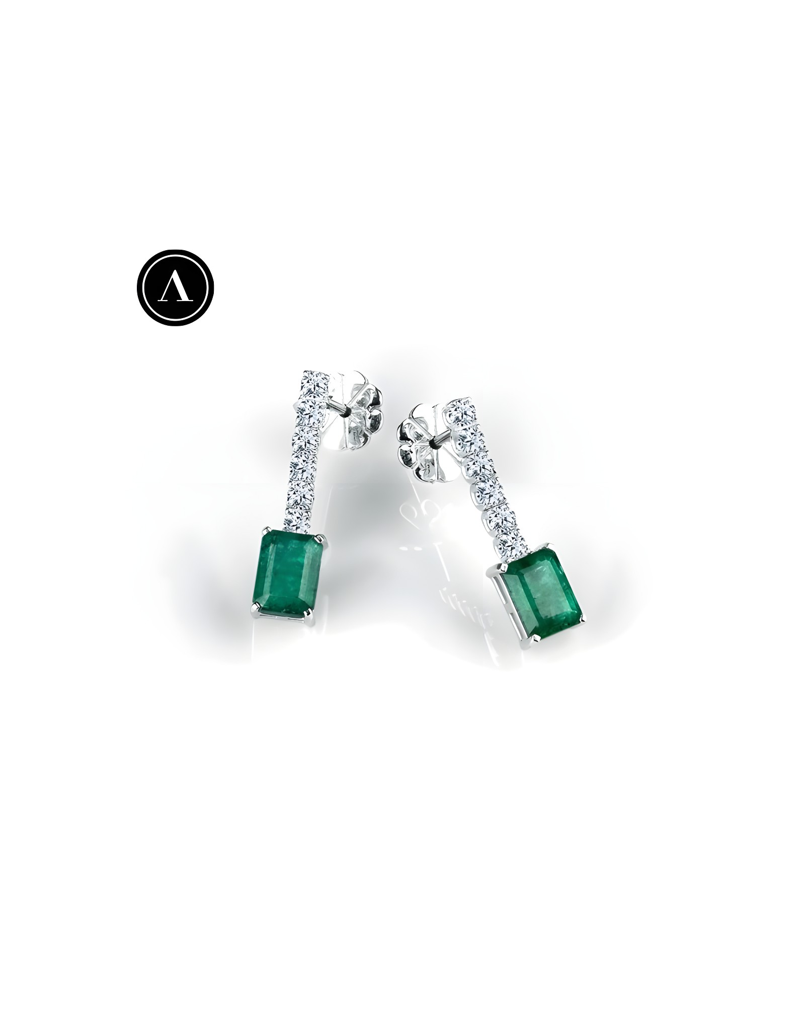 2.50ct Zümrüt ve Pırlantalı Küpe