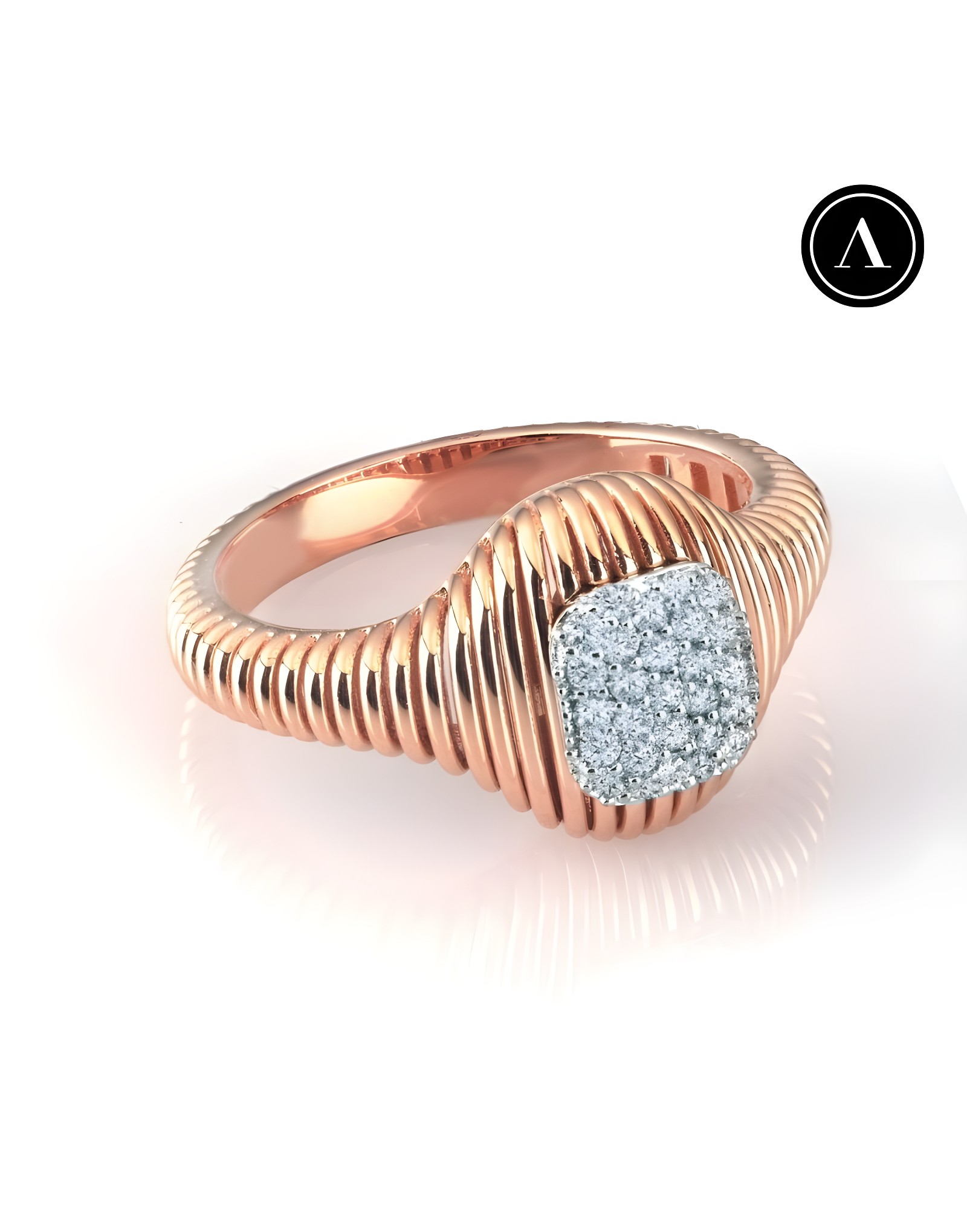 0.25ct F Rengi Roz Altın Günlük Tarz Yüzük
