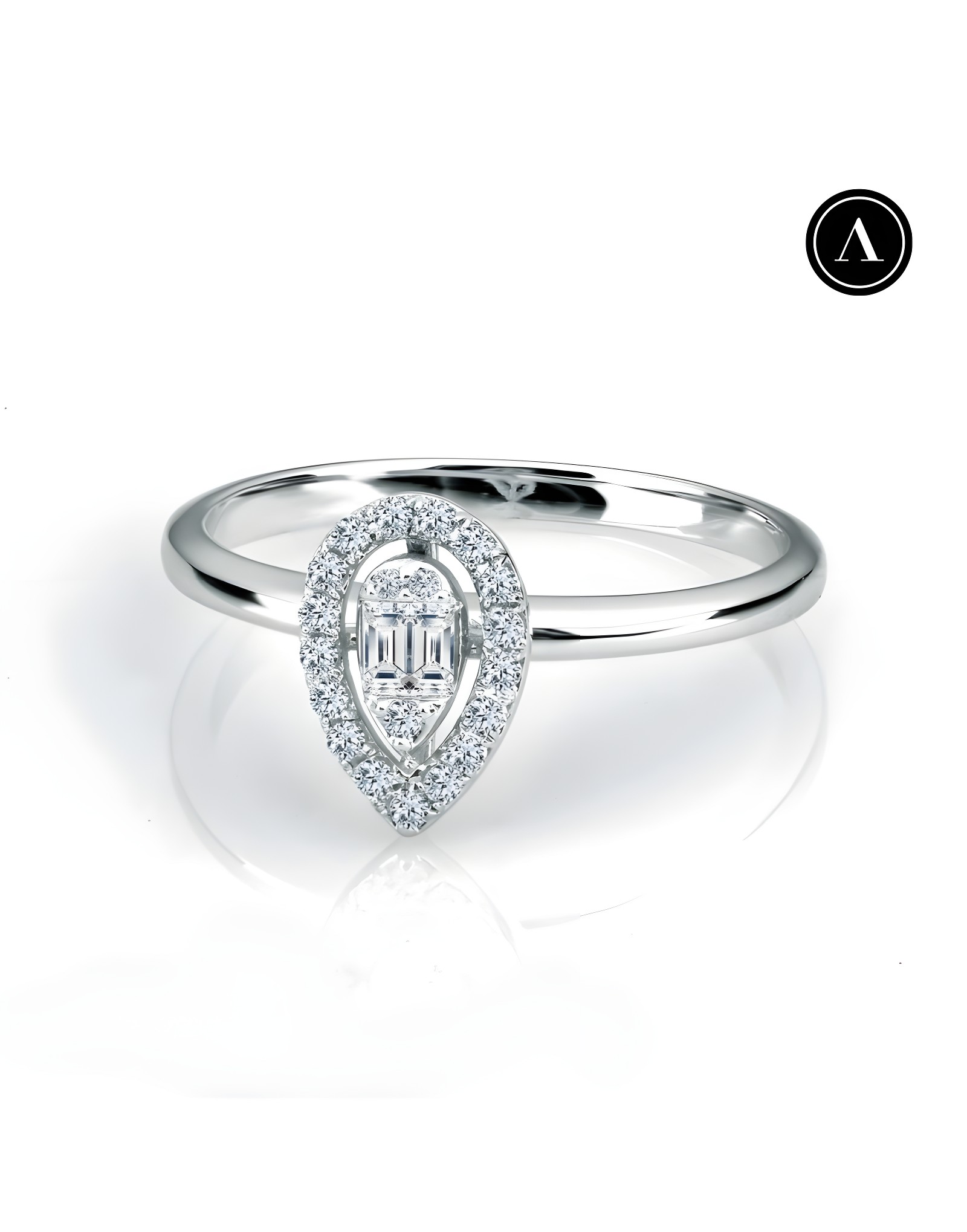 0.16ct Damla Baget Pırlanta Yüzük