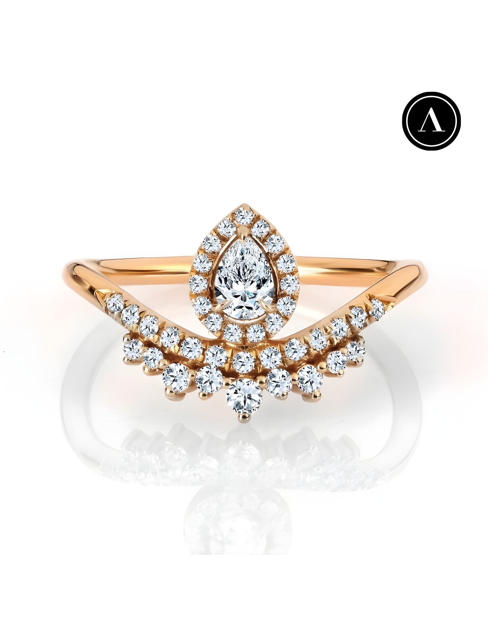 0.50ct Damla Pırlantalı Günlük Stil yüzük