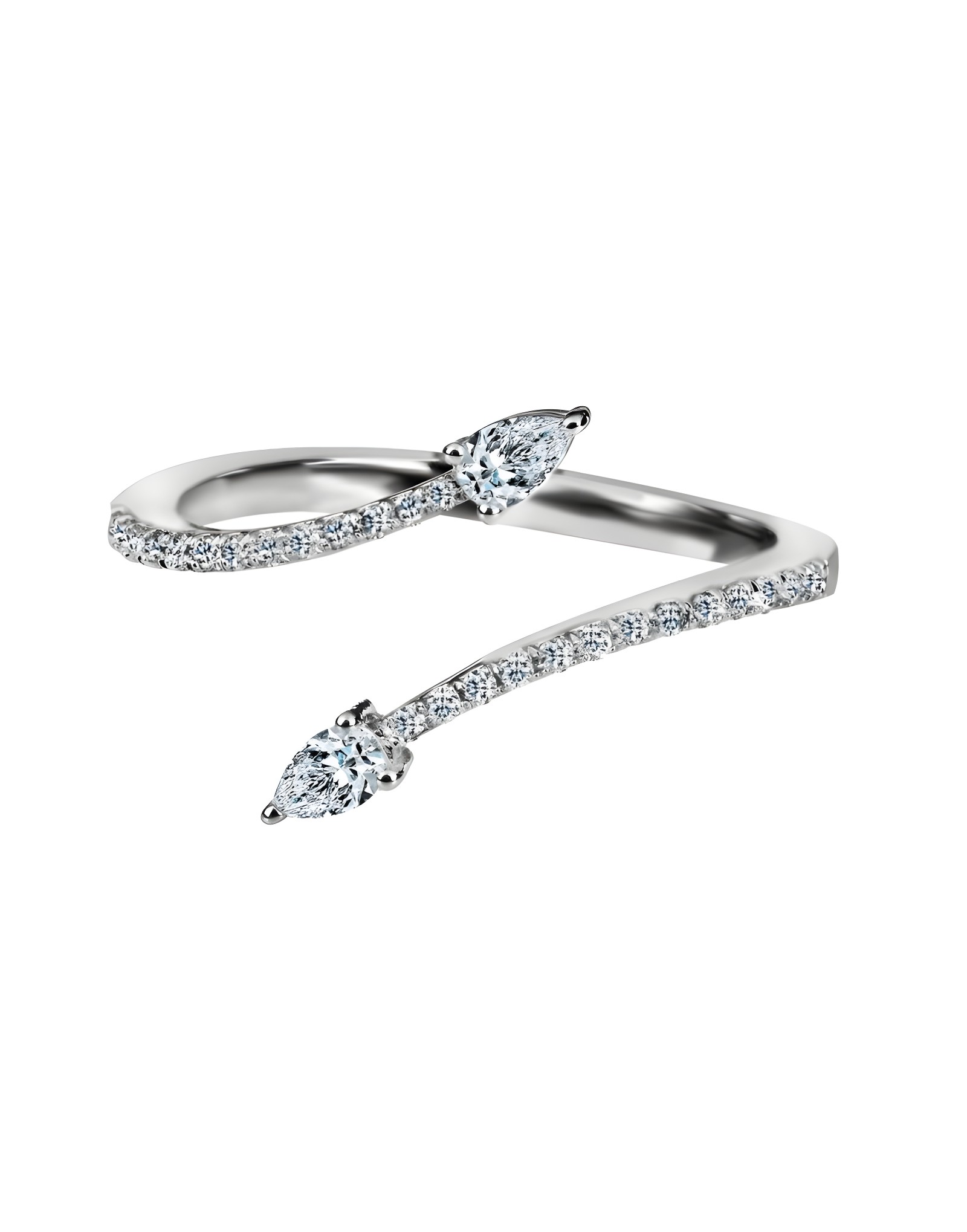 0.32ct F Rengi Damla Pırlantalı Altın Stil Yüzük