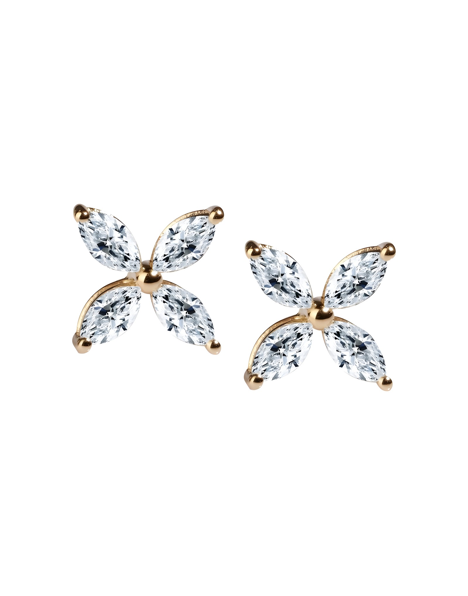 0.55ct F Rengi Markiz Pırlanta Altın Küpe