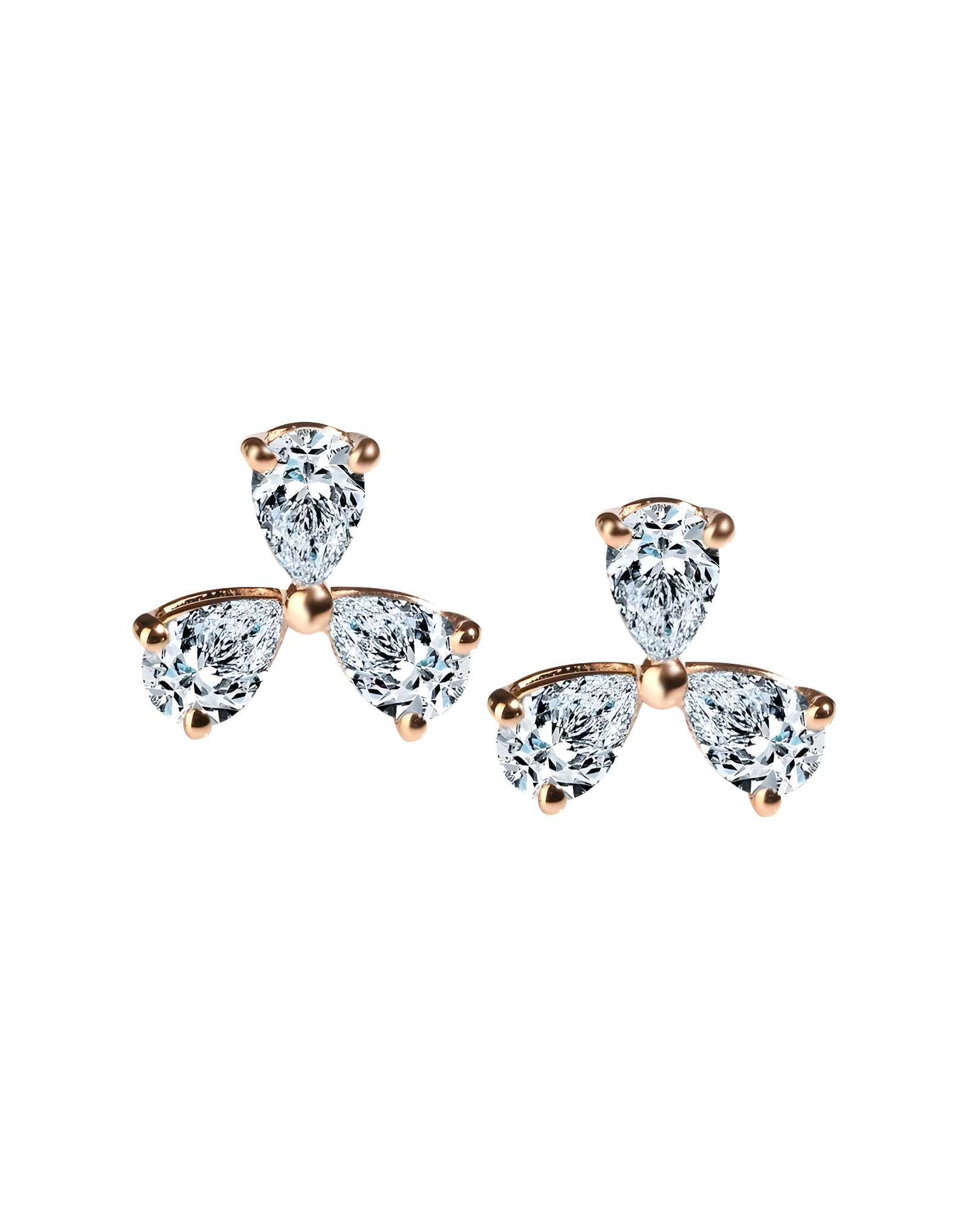 0.50ct F Rengi Damla Pırlanta Altın Küpe