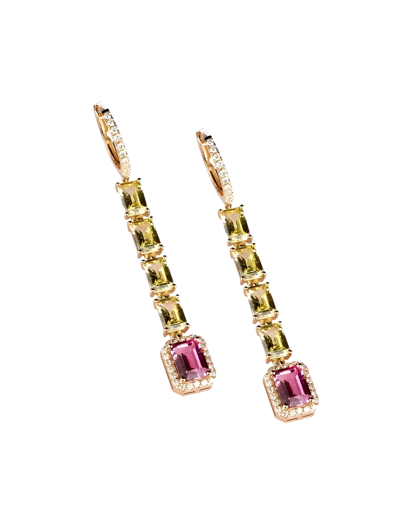 Arte Pink &amp; Yellow Long Earrings