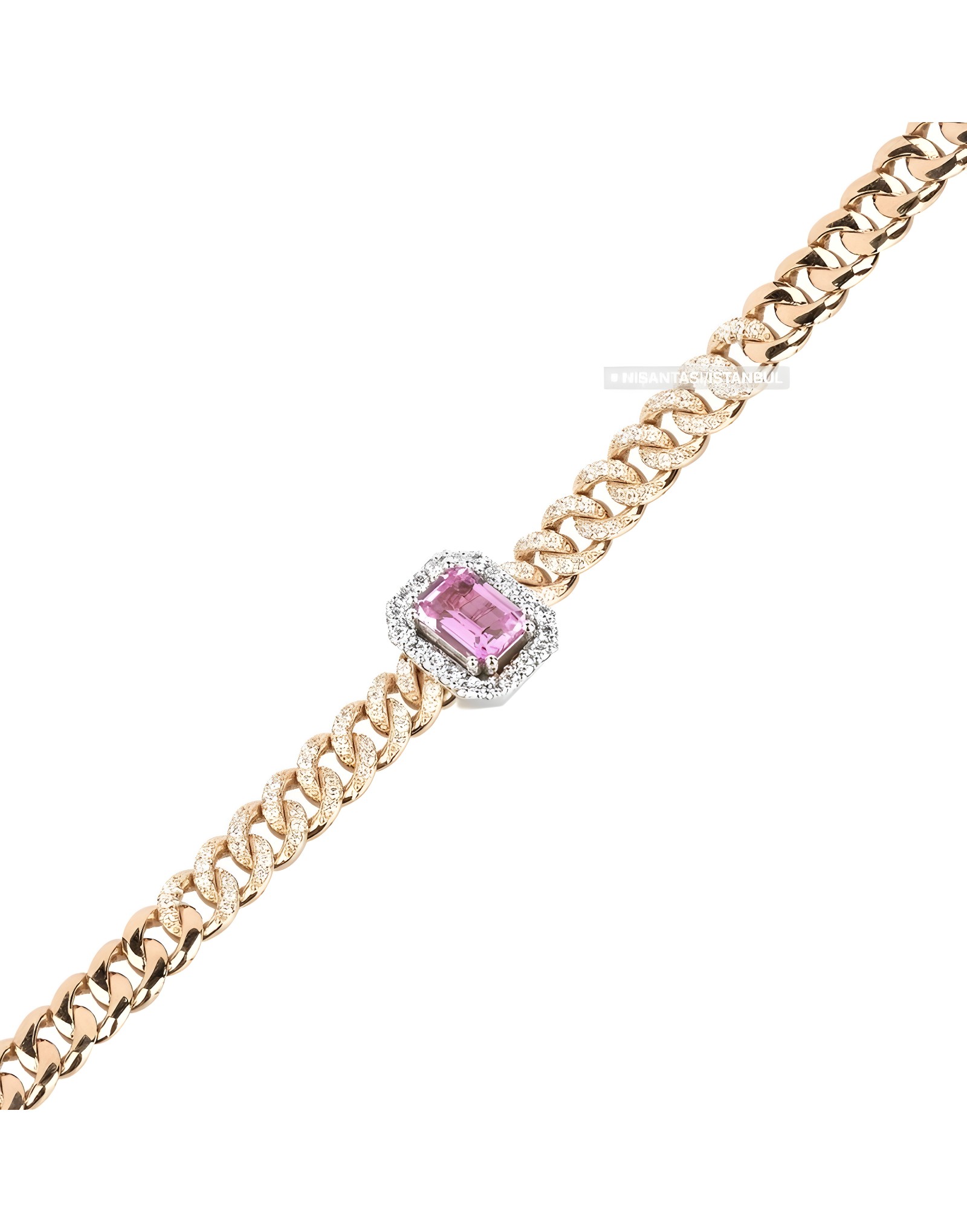 Sagra Pink Sapphire 0.75ct Pırlanta Altın Bileklik